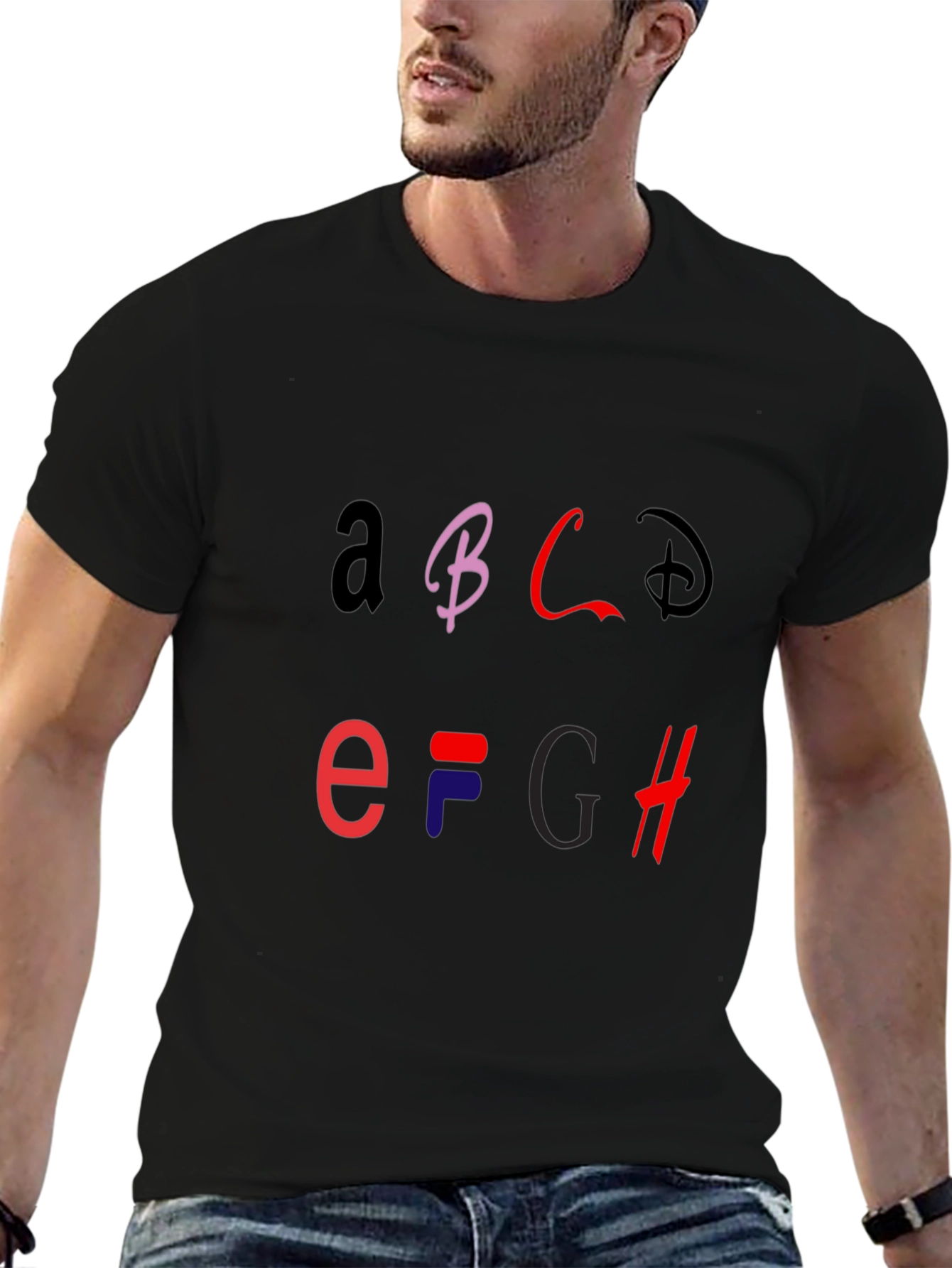Alphabet Logo Graphic T-Shirt - Stylish Casual Tee