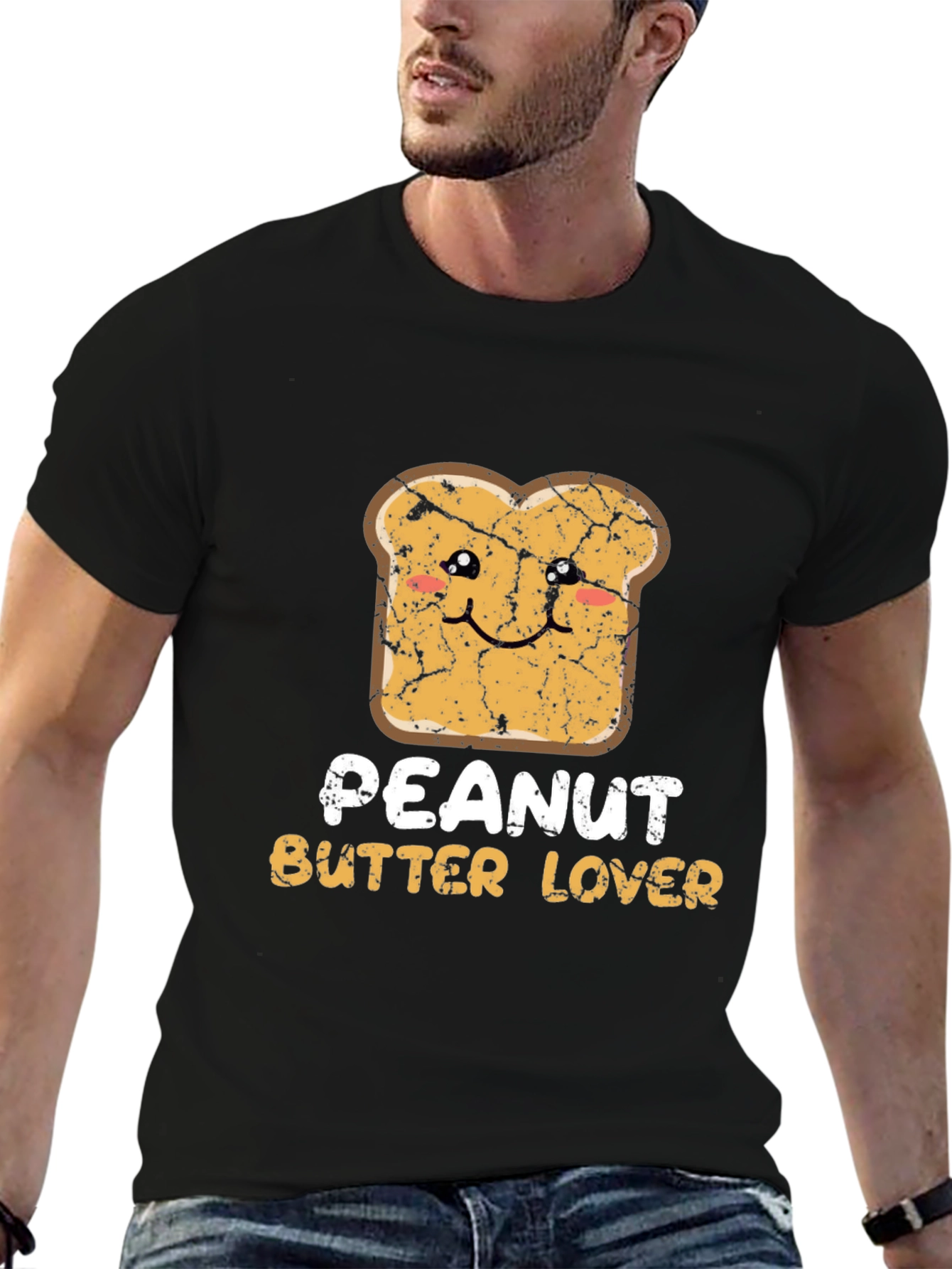 Peanut Butter Lover Graphic Tee - Black Cotton