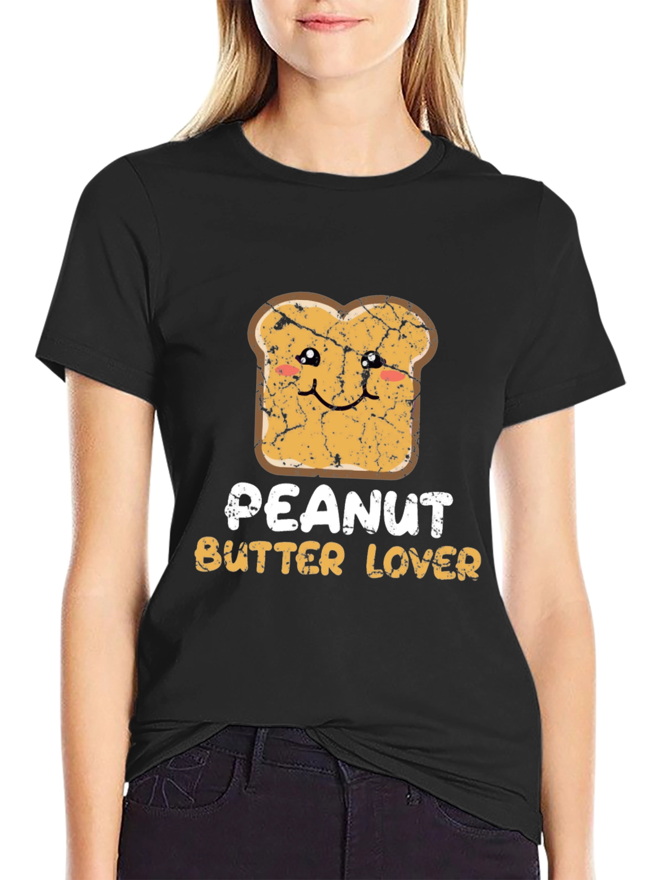 Peanut Butter Lover Graphic Tee - Black Cotton