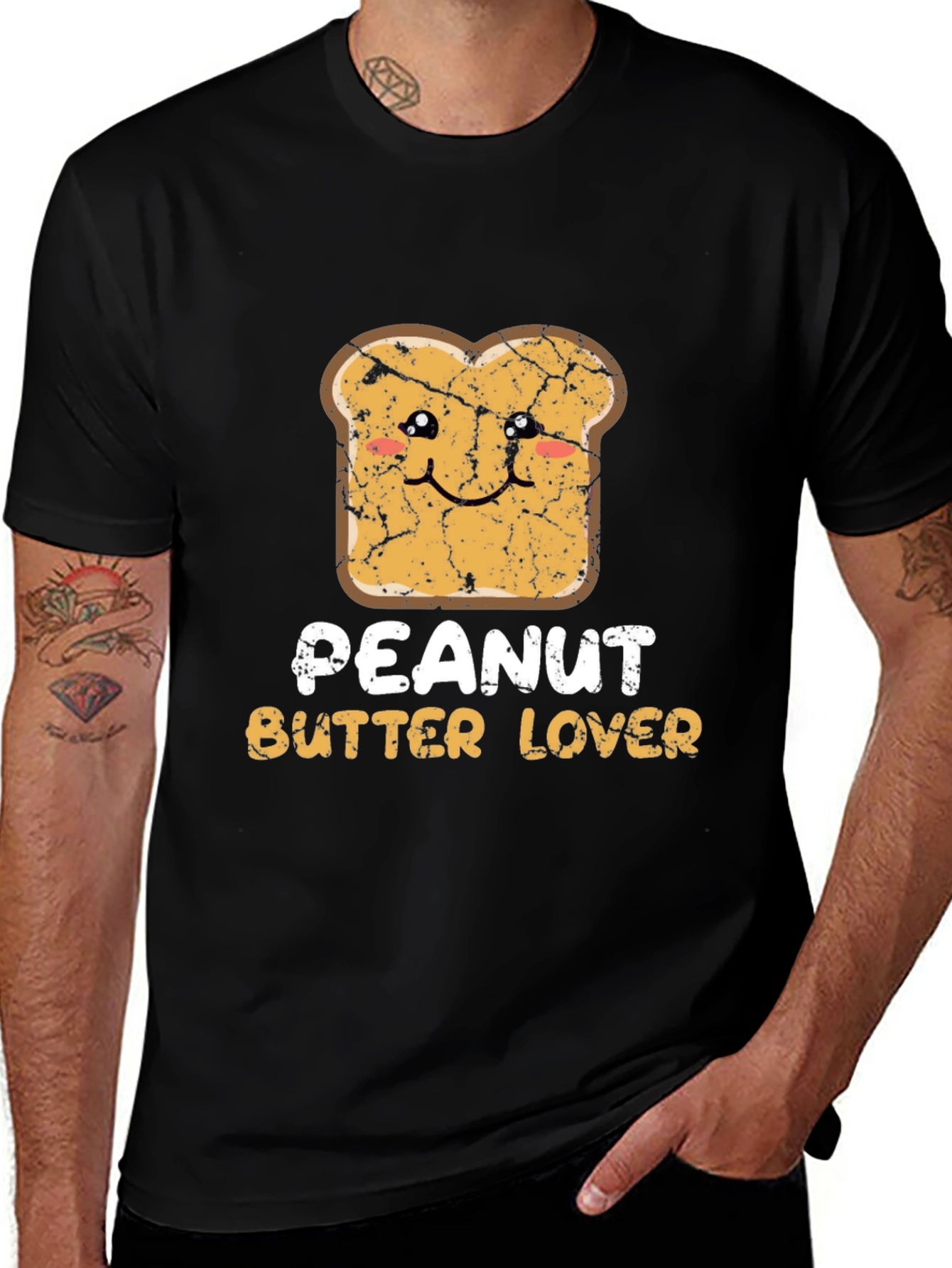 Peanut Butter Lover Graphic Tee - Black Cotton