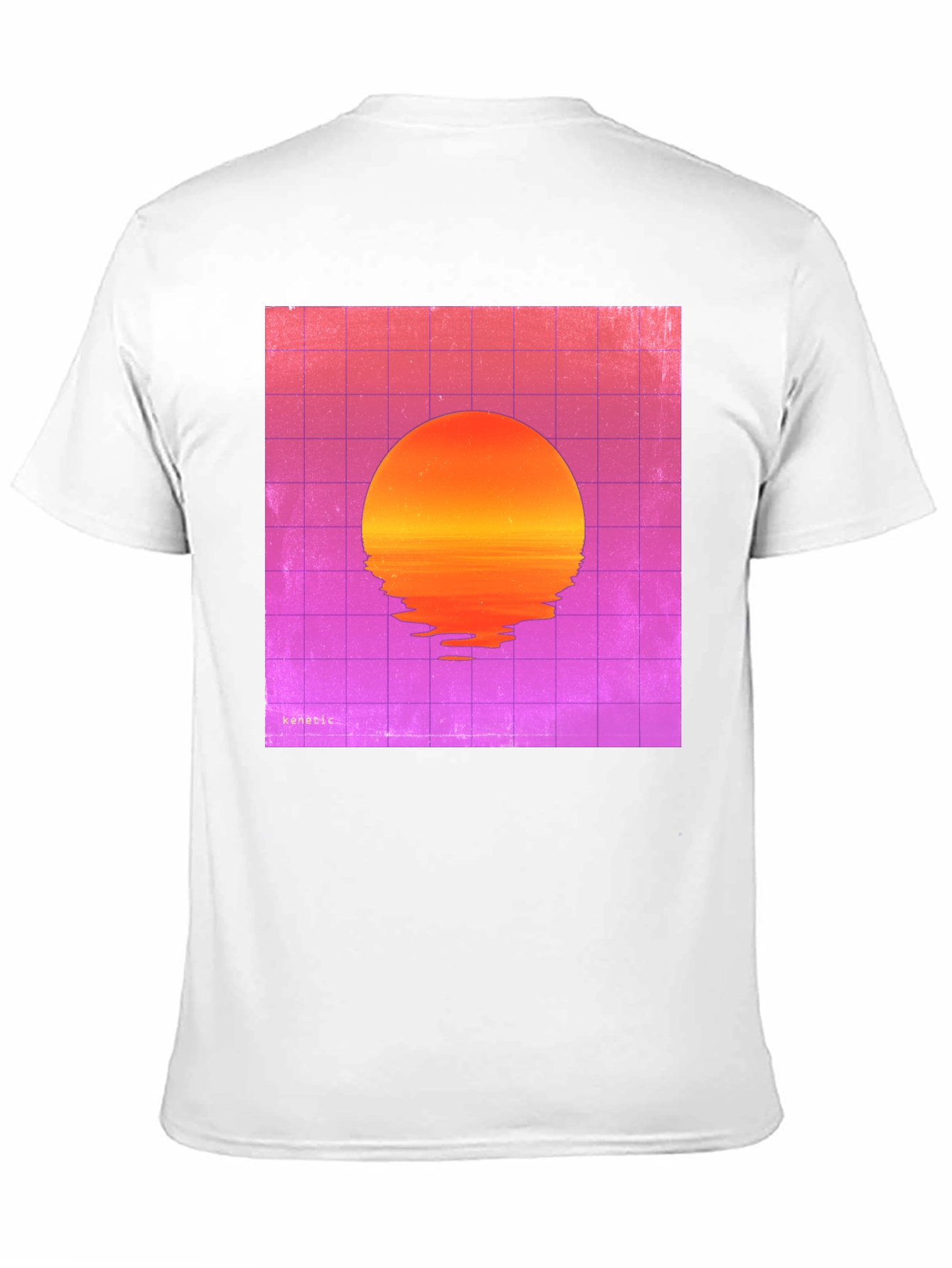 Retro Sunset Graphic Tee - Black Cotton Blend
