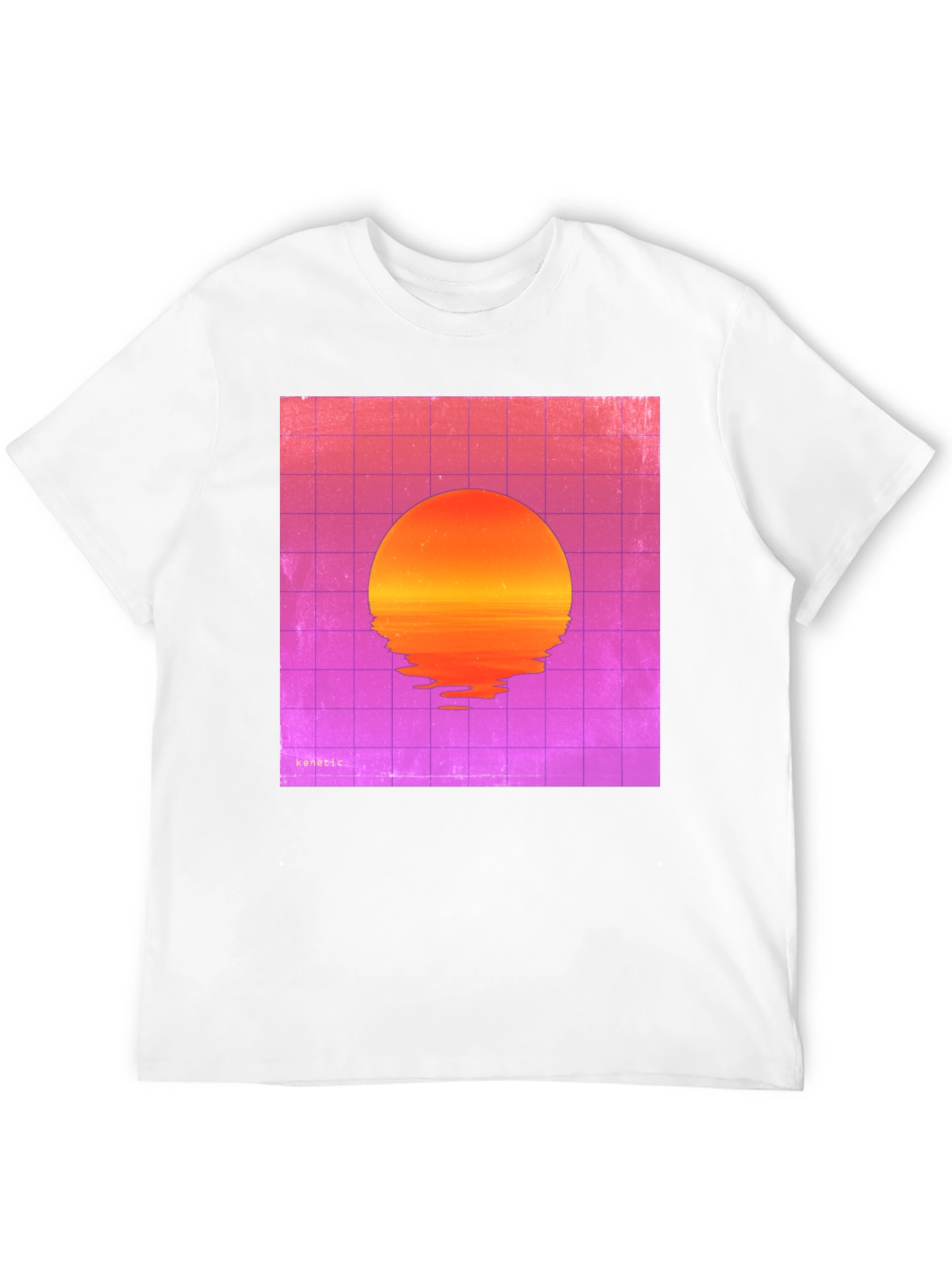 Retro Sunset Graphic Tee - Black Cotton Blend