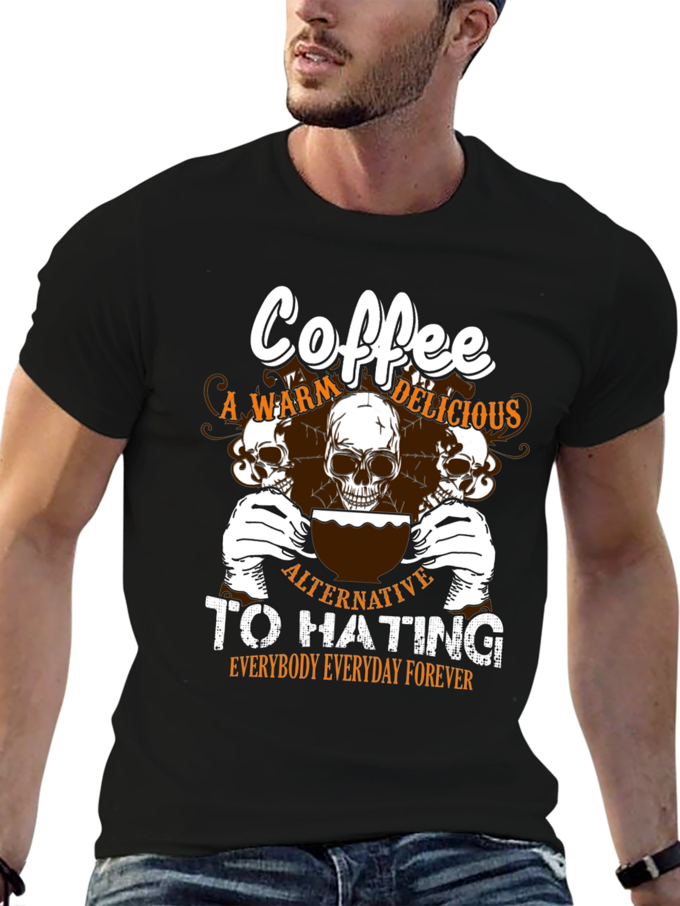 Coffee A Warm Delicious Alternative Mens Black T-Shirt