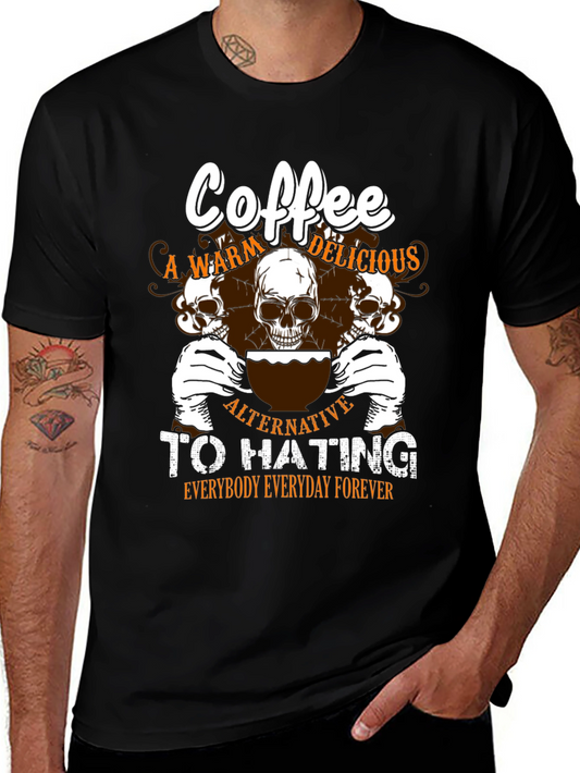 Coffee A Warm Delicious Alternative Mens Black T-Shirt