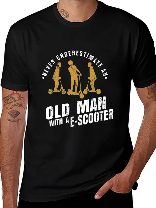 Funny Old Man E-Scooter Graphic Tee