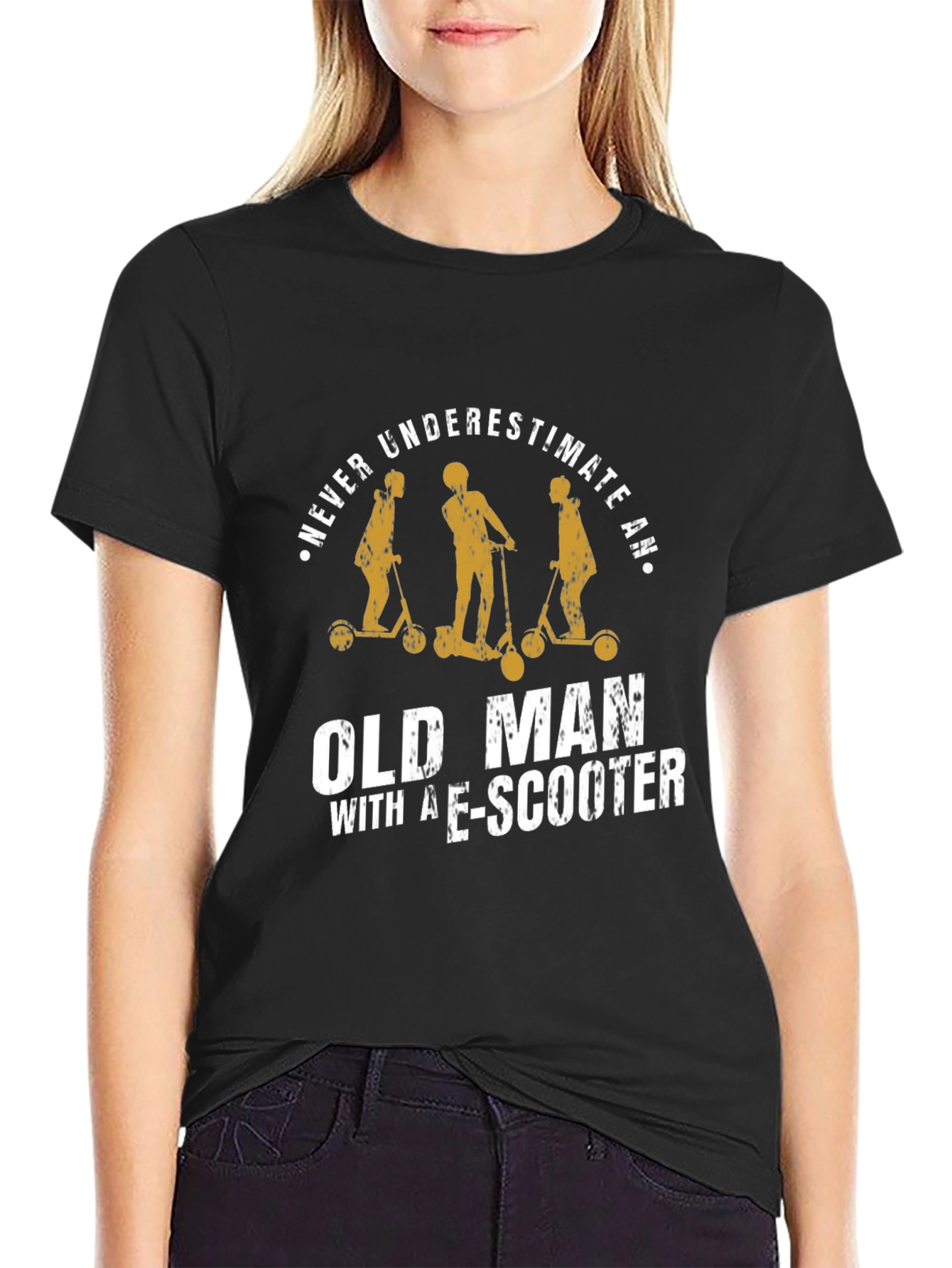Funny Old Man E-Scooter Graphic Tee