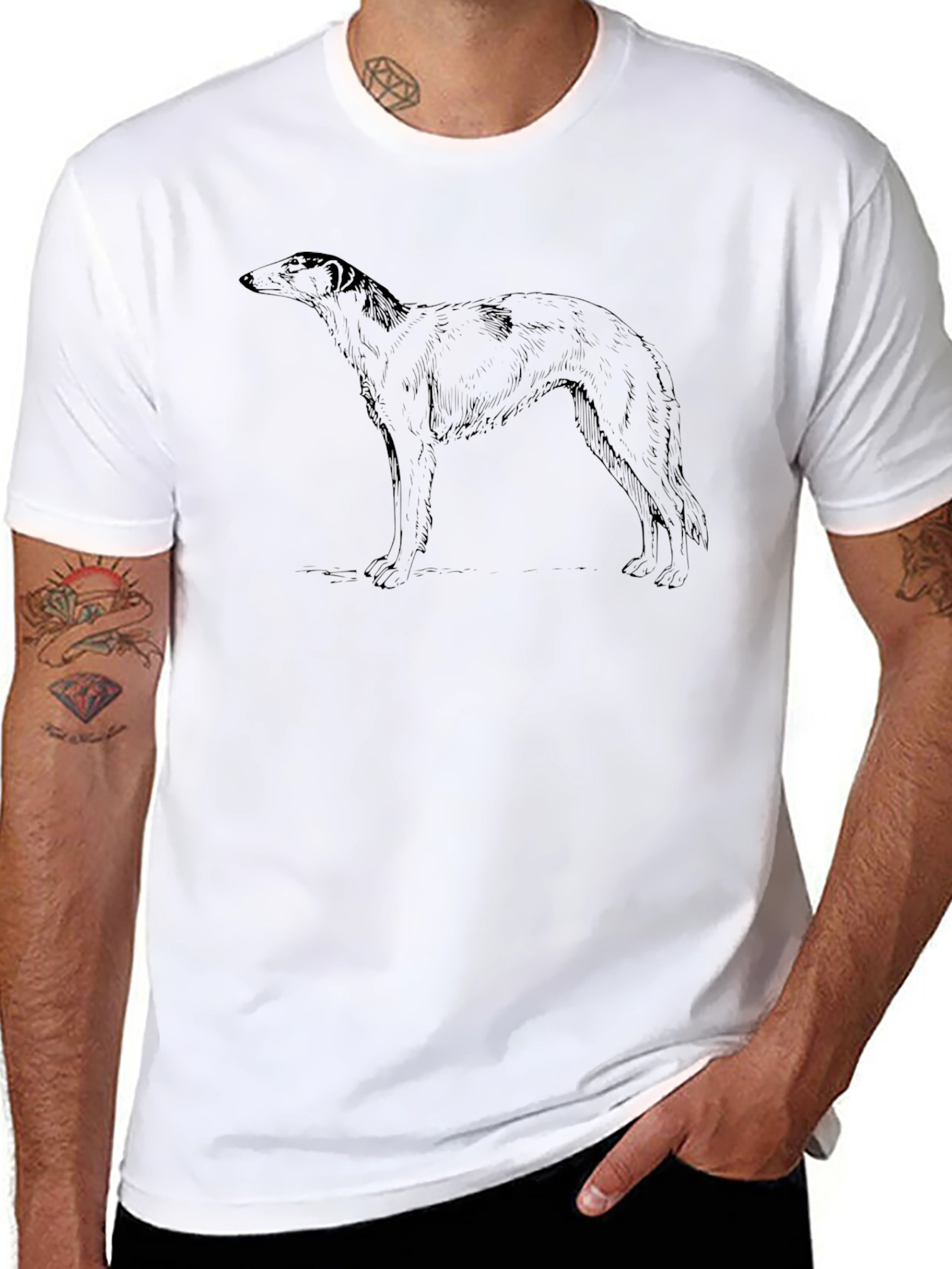 Greyhound Dog Graphic Tee - Classic Style