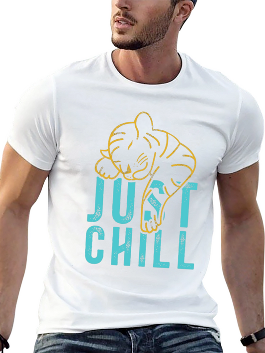 Just Chill Graphic Tee - Lazy Tiger Design
