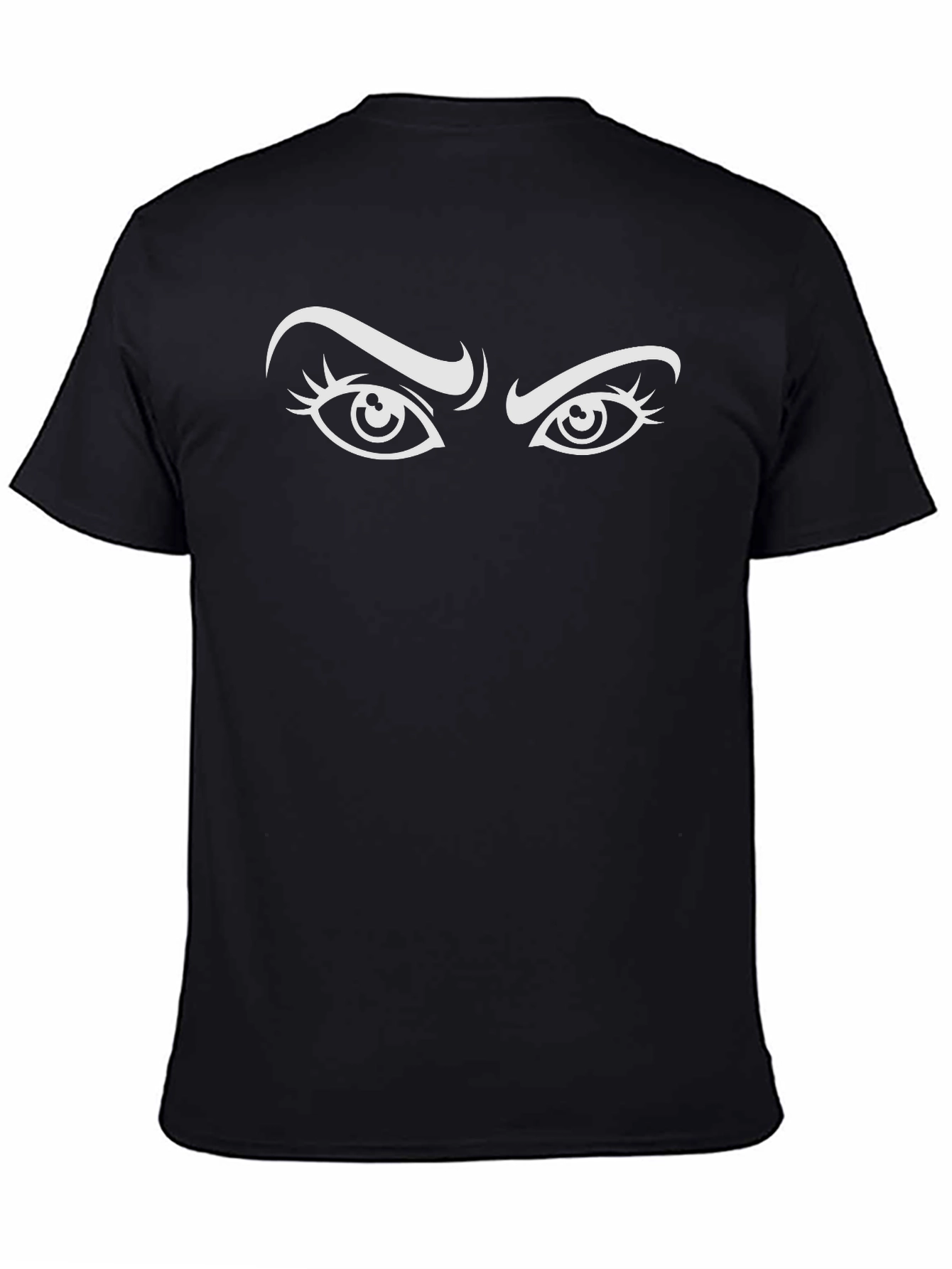 Intense Gaze Graphic Tee - Black Cotton Blend Shirt