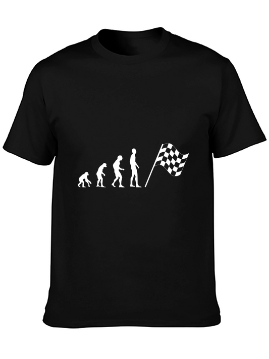 Evolution Racing Flag Graphic Tee - Black Cotton Blend