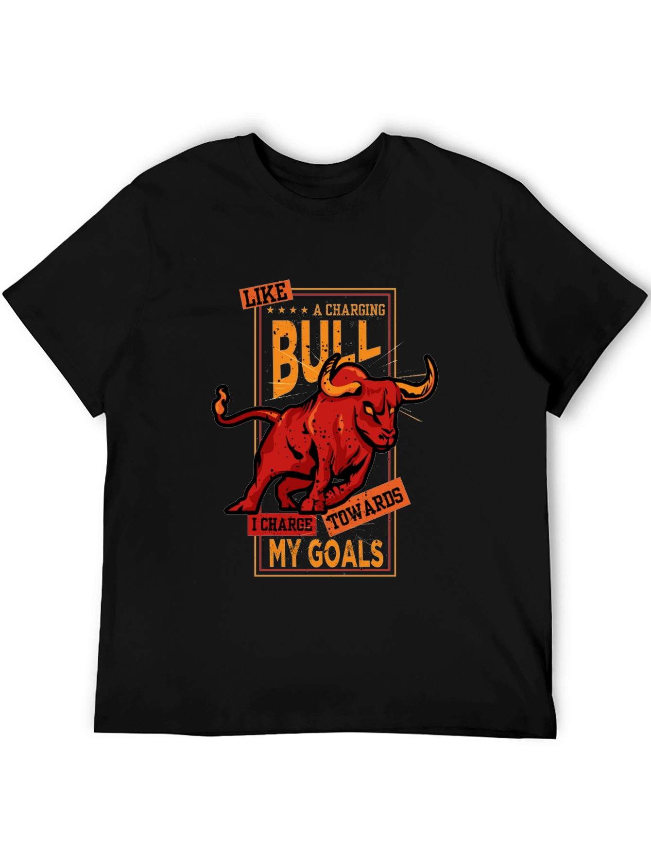 Charging Bull Graphic Tee - Motivational T-Shirt
