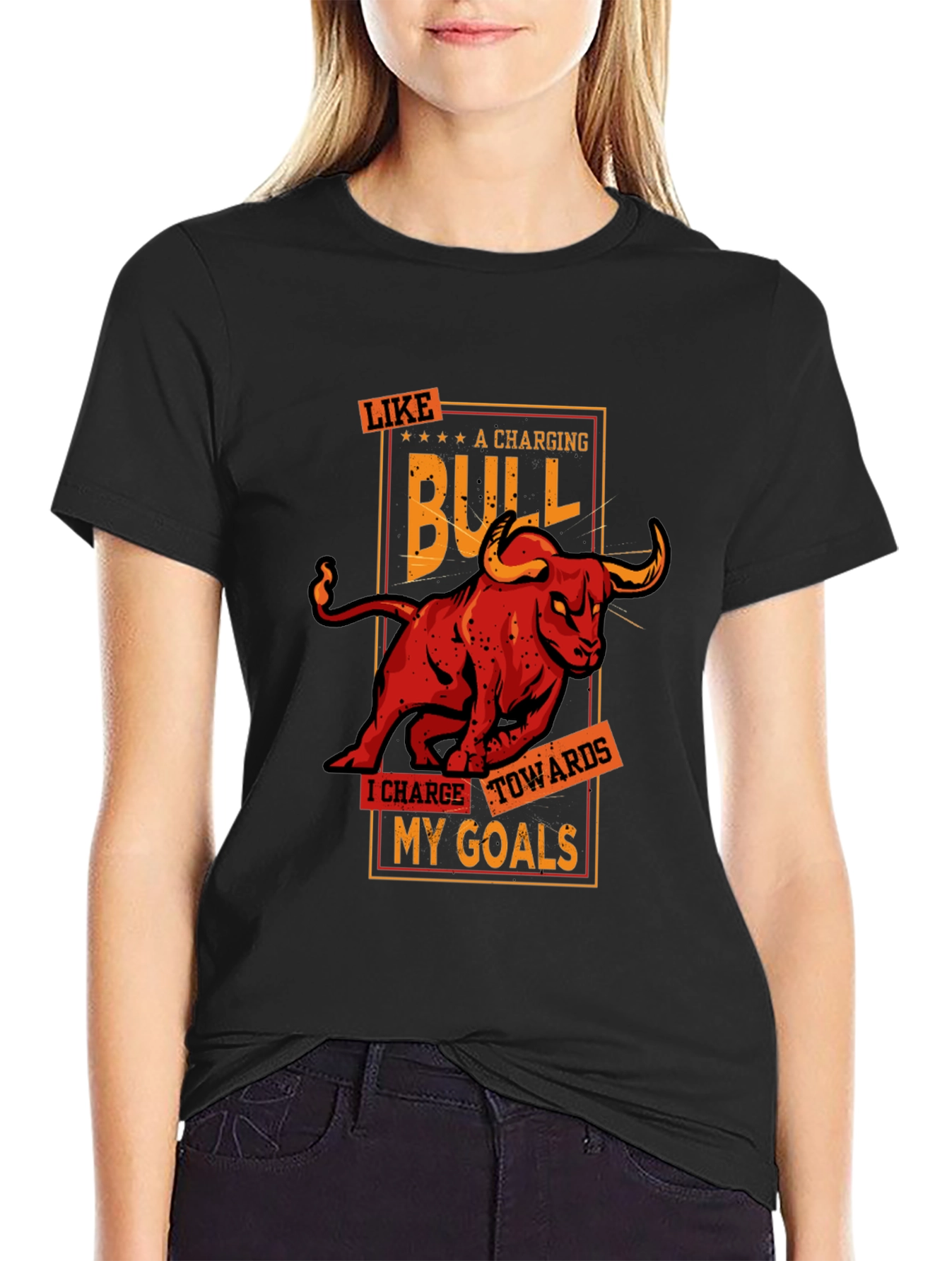 Charging Bull Graphic Tee - Motivational T-Shirt