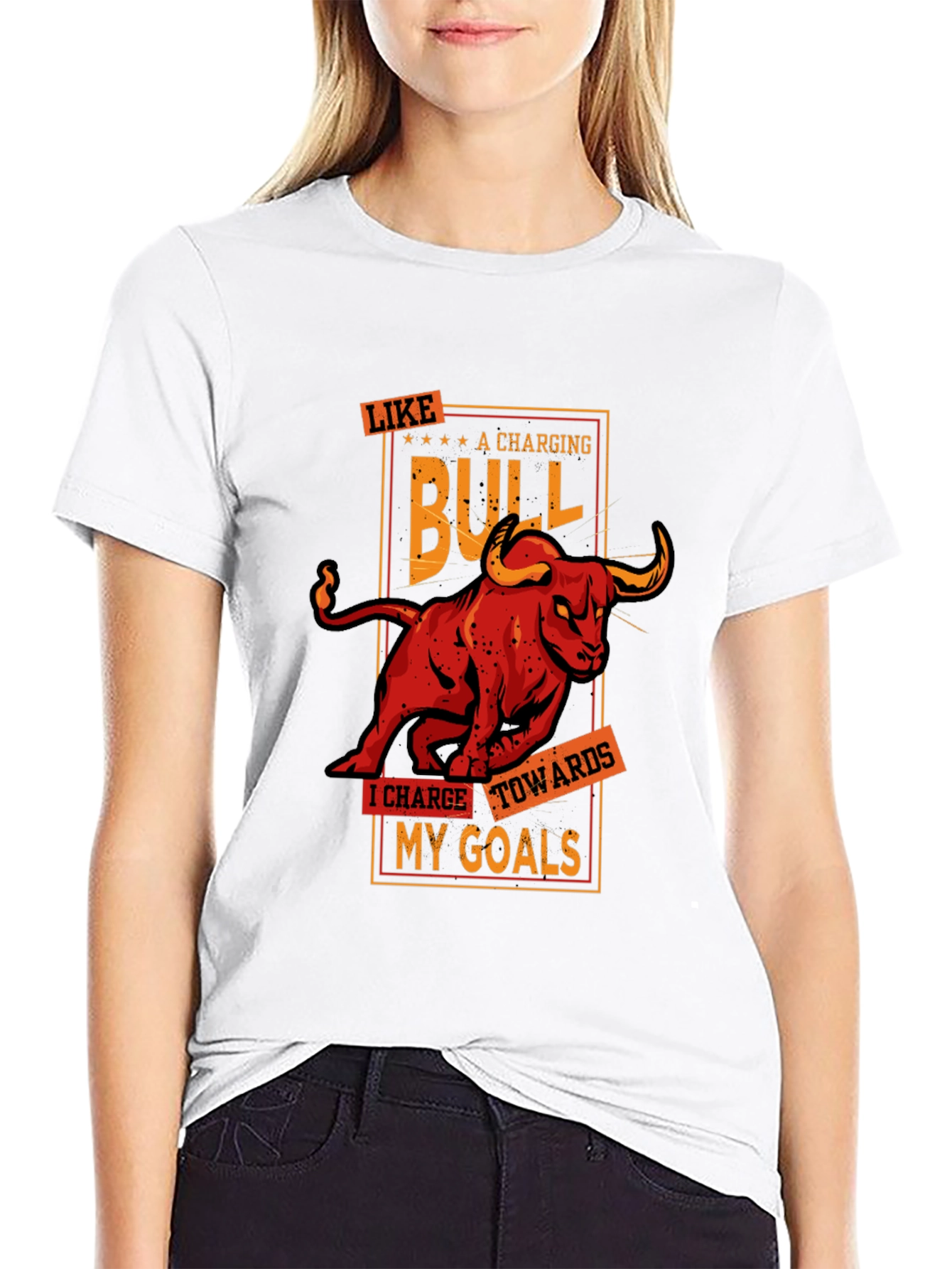 Charging Bull Graphic Tee - Motivational T-Shirt
