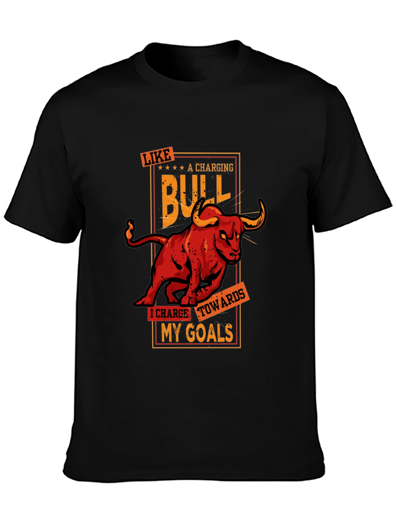 Charging Bull Graphic Tee - Motivational T-Shirt