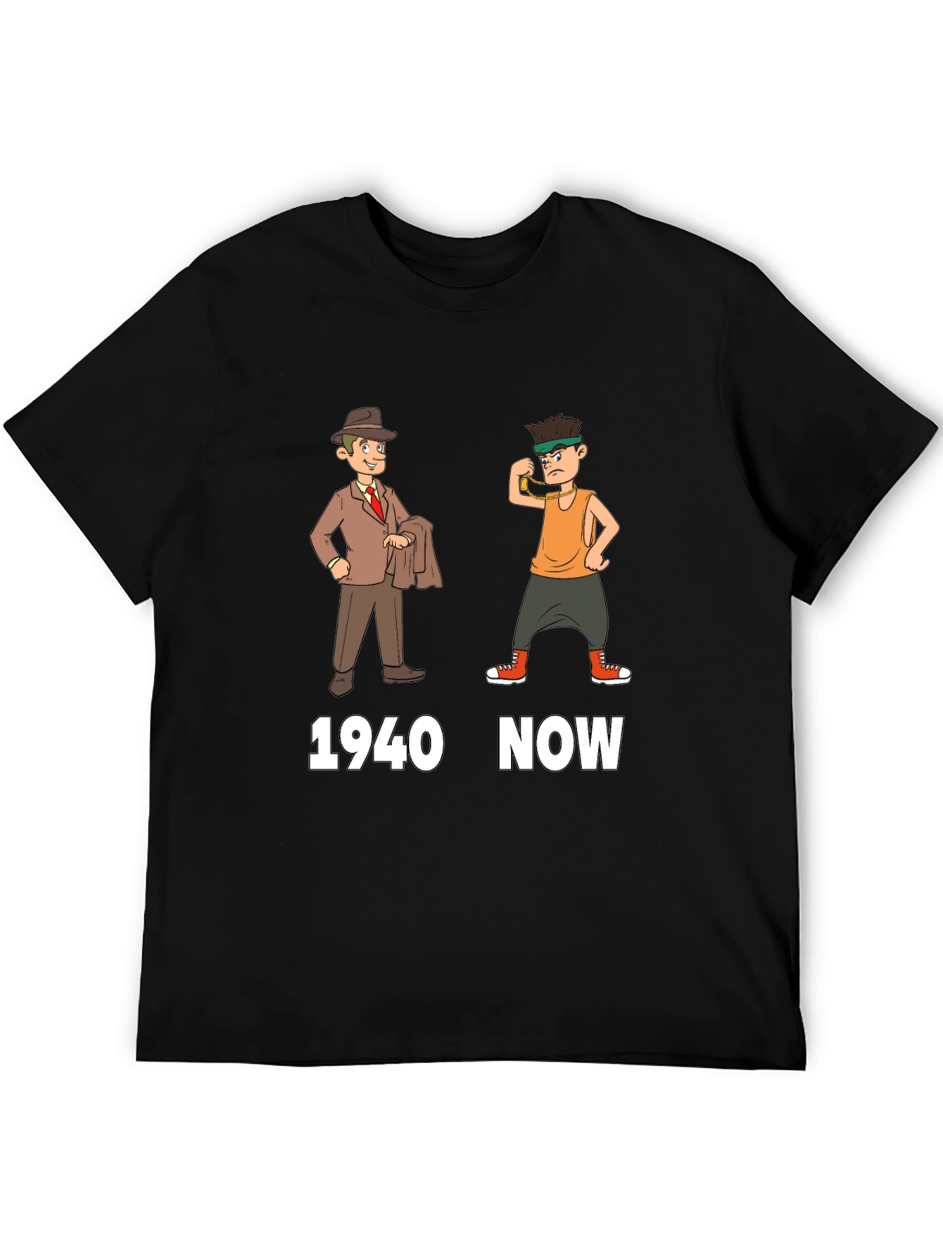 1940s vs Now Graphic T-Shirt
