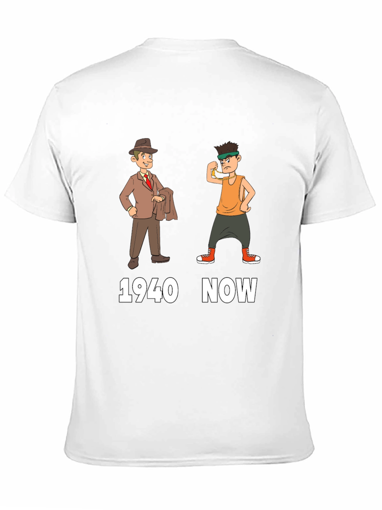 1940s vs Now Graphic T-Shirt