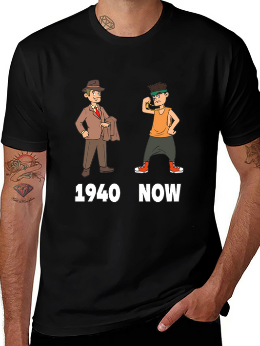 1940s vs Now Graphic T-Shirt