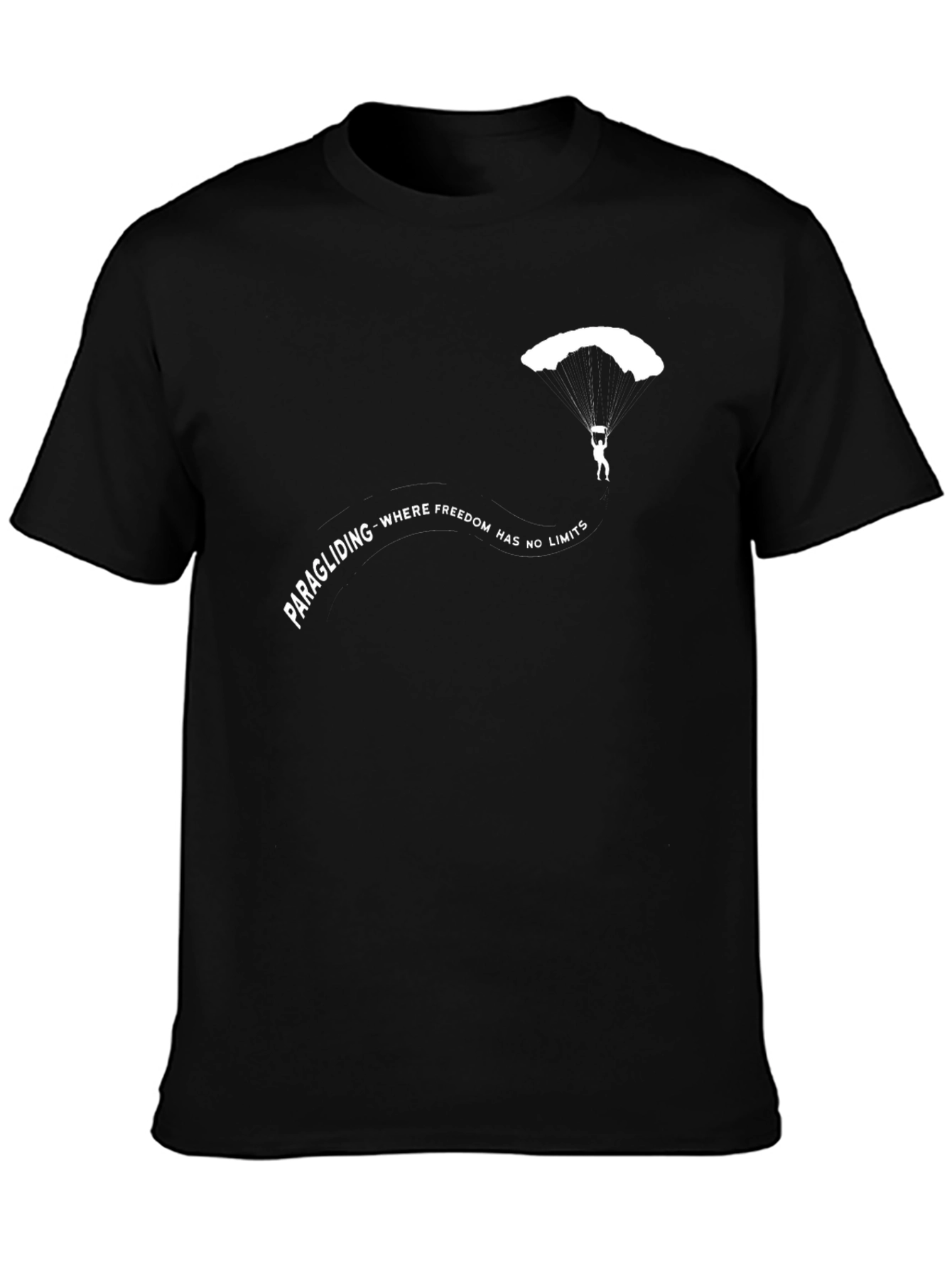 Paragliding Freedom T-Shirt - Black Graphic Tee