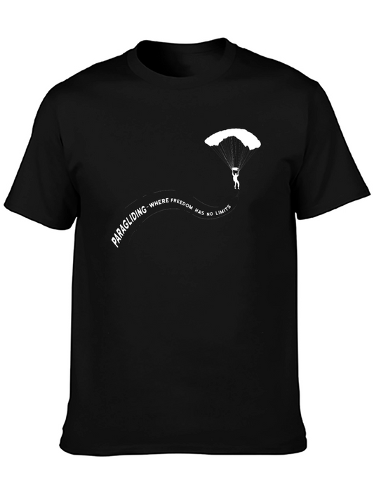 Paragliding Freedom T-Shirt - Black Graphic Tee