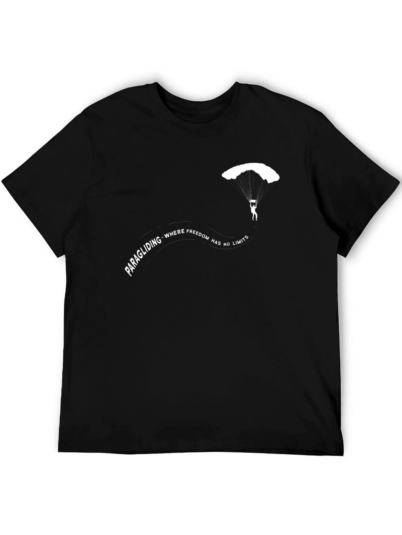 Paragliding Freedom T-Shirt - Black Graphic Tee