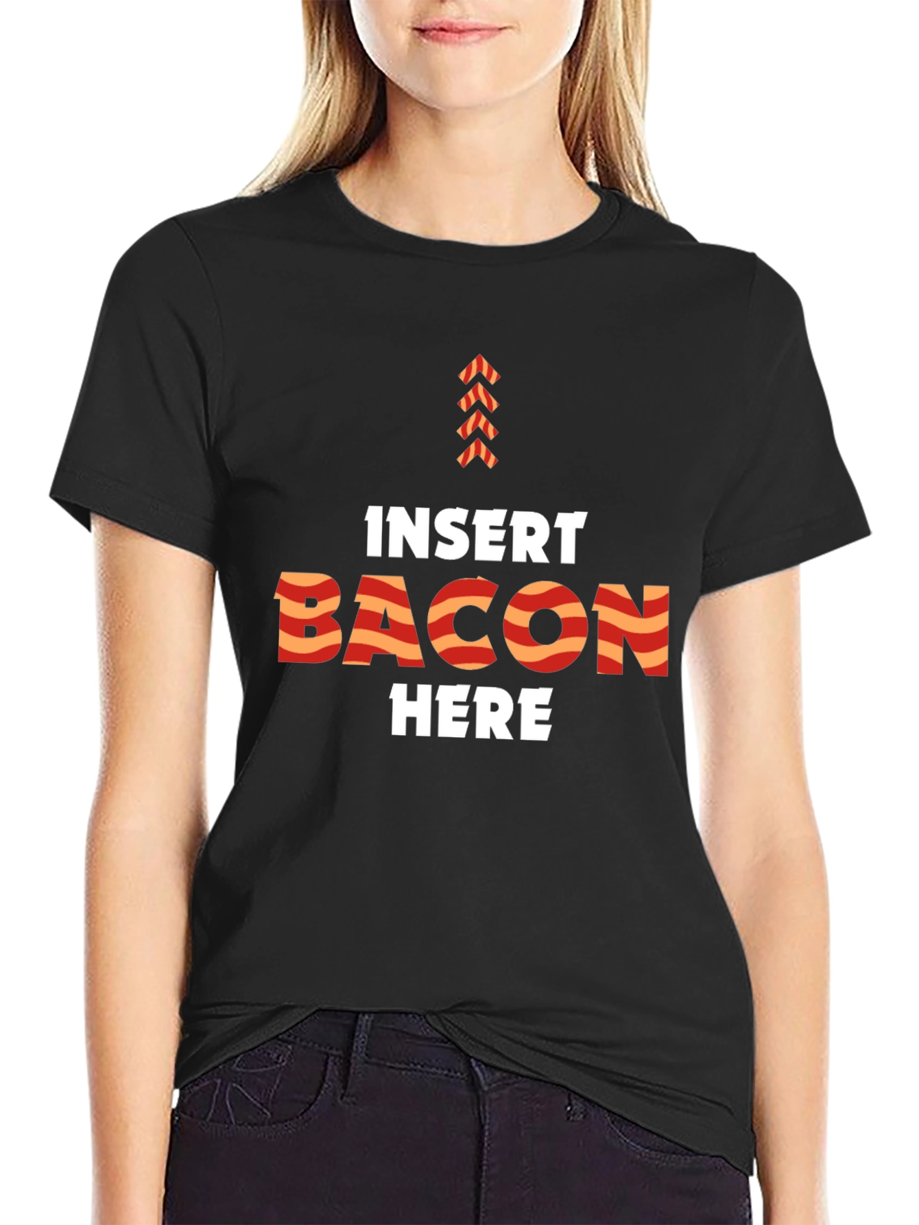Insert Bacon Here Funny Graphic T-Shirt
