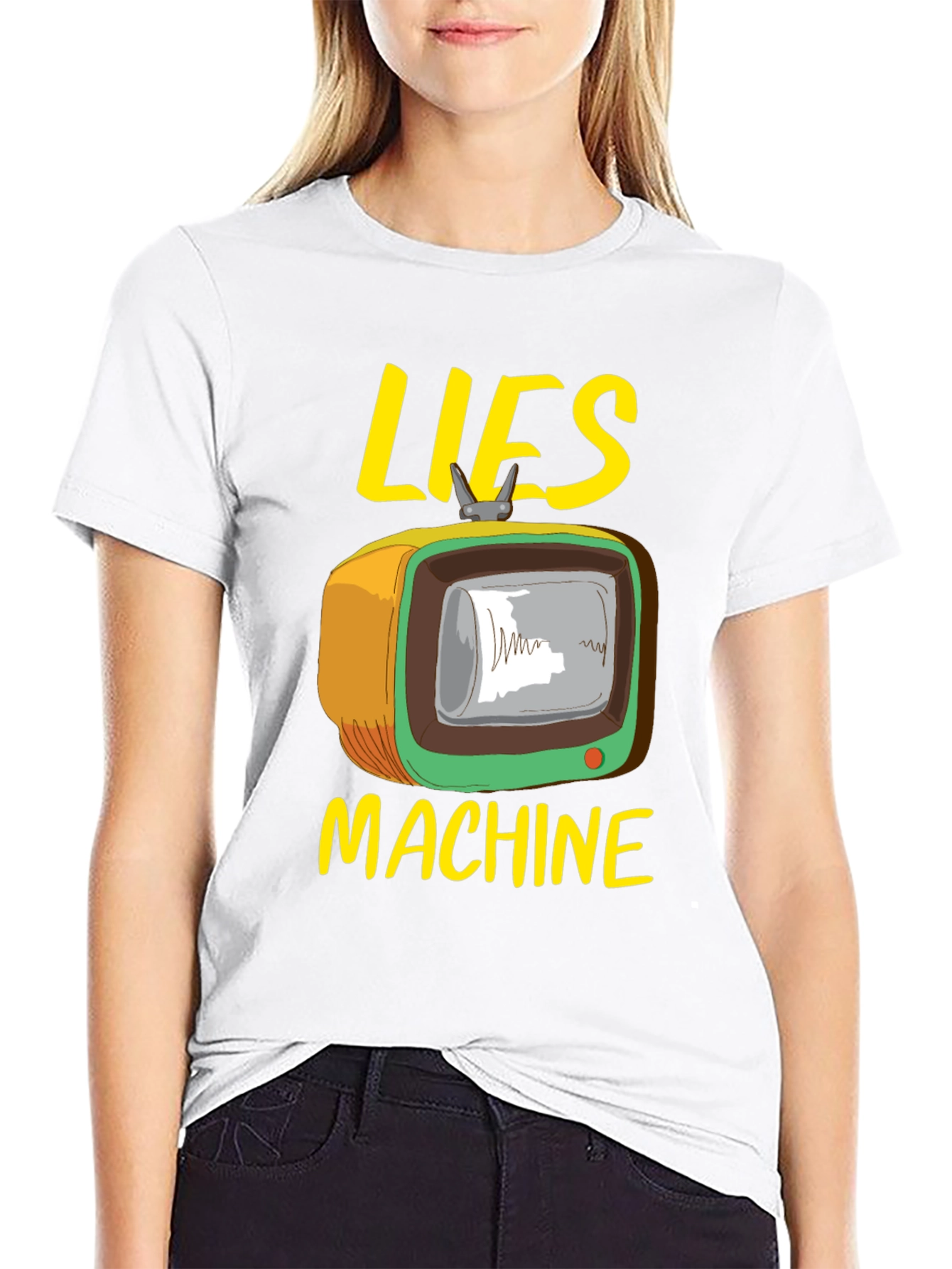 Lies Machine Graphic Tee - Retro TV Humor