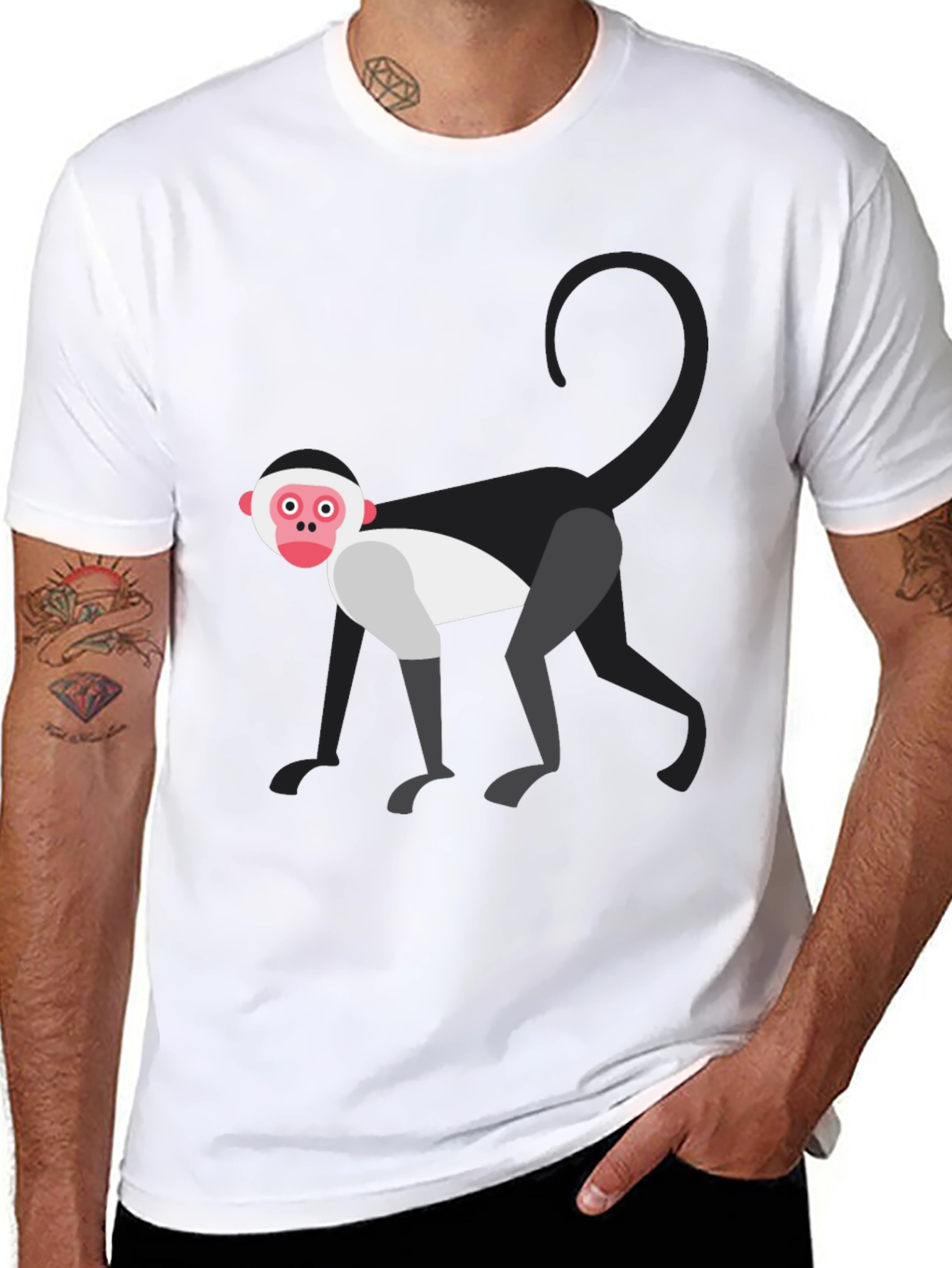 Monkey Graphic Tee - Unique Animal Design