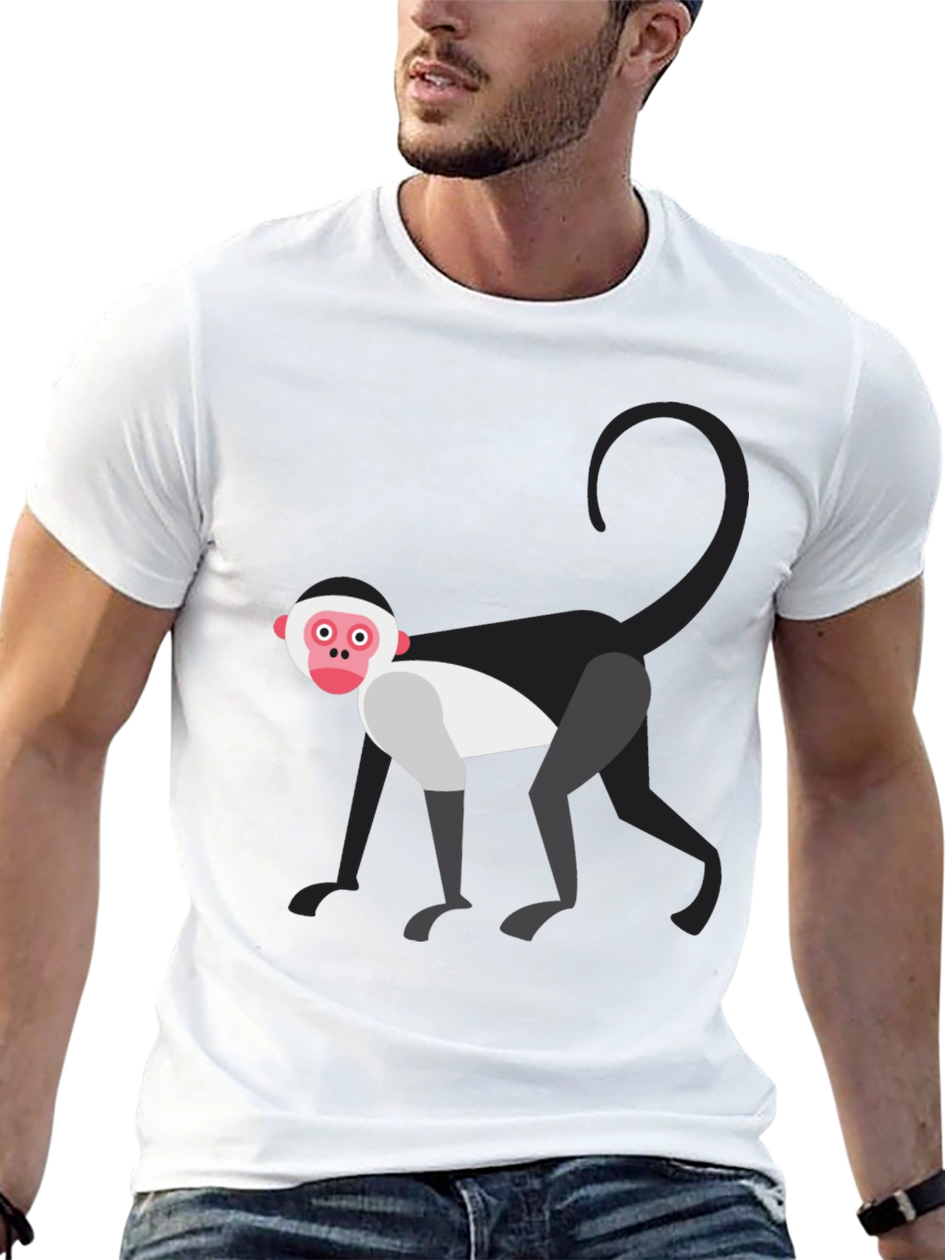 Monkey Graphic Tee - Unique Animal Design