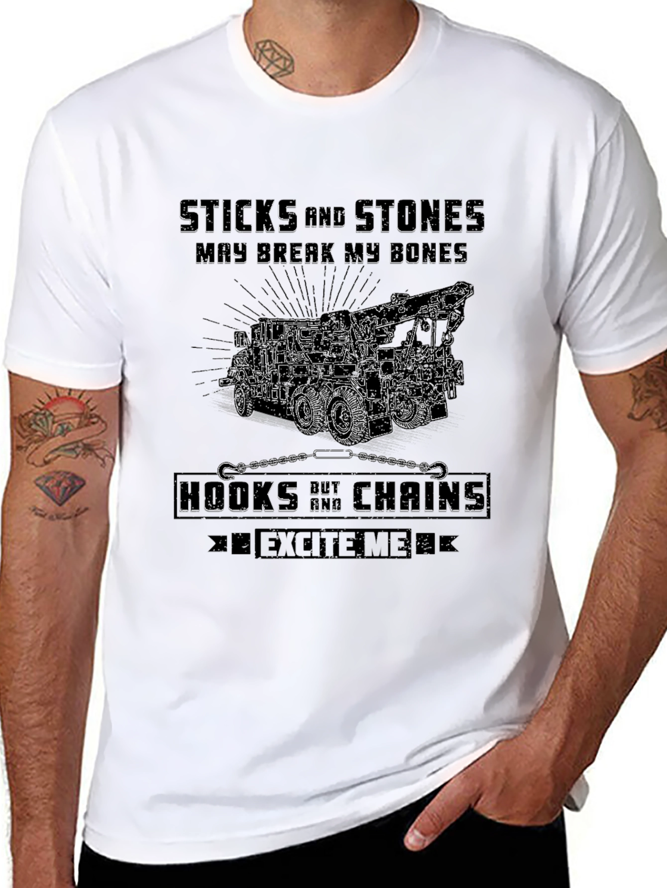 Sticks and Stones Tow Truck T-Shirt
