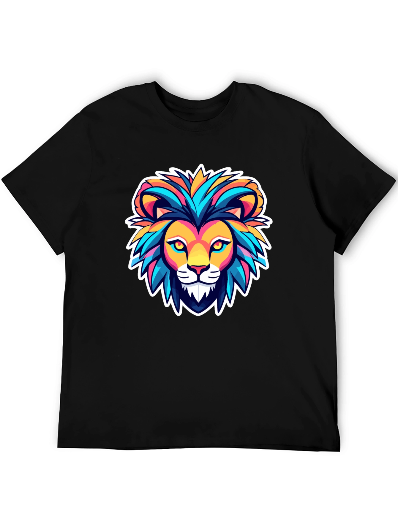 Lion Graphic Black T-Shirt - Bold Animal Design