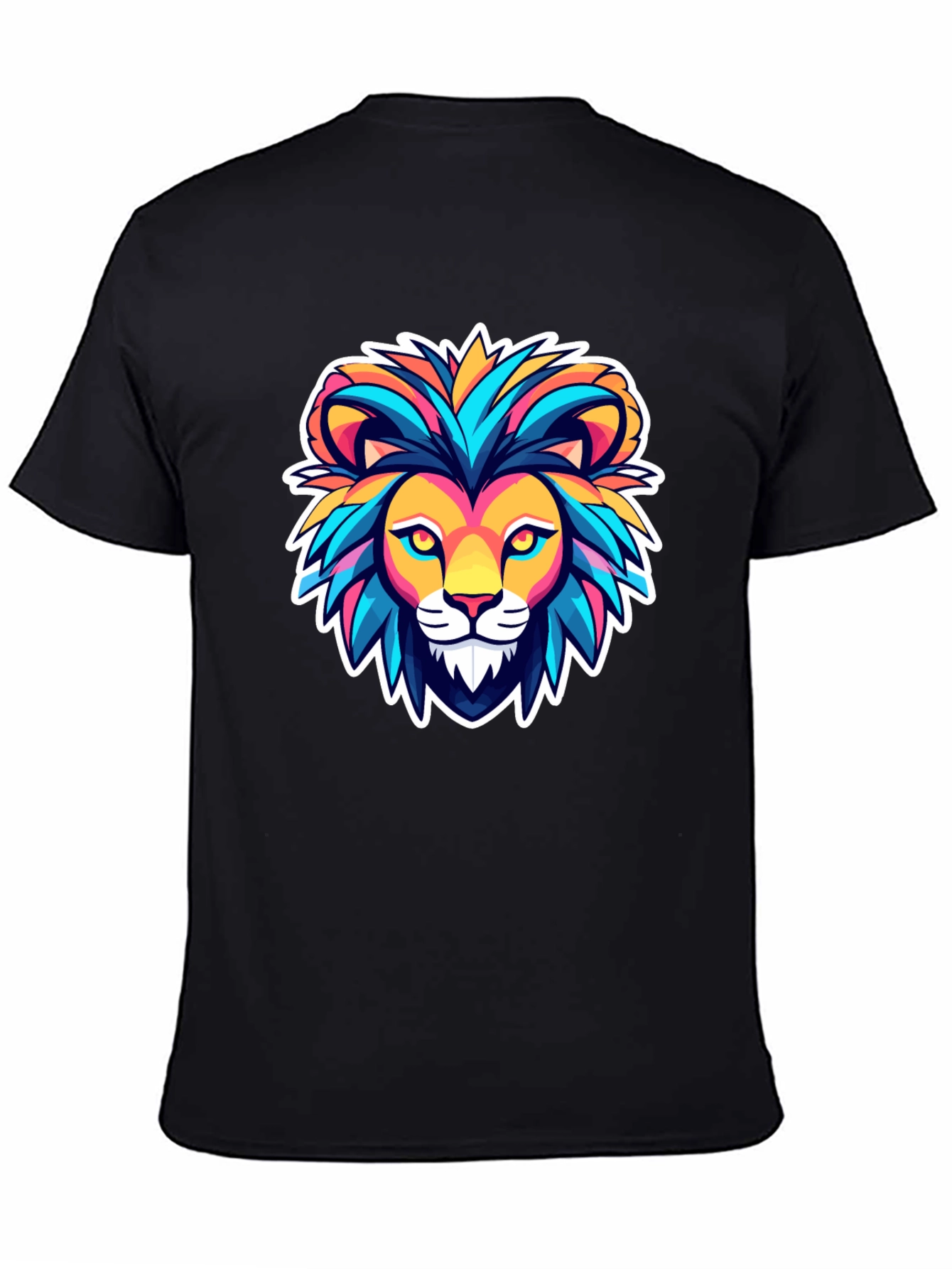Lion Graphic Black T-Shirt - Bold Animal Design