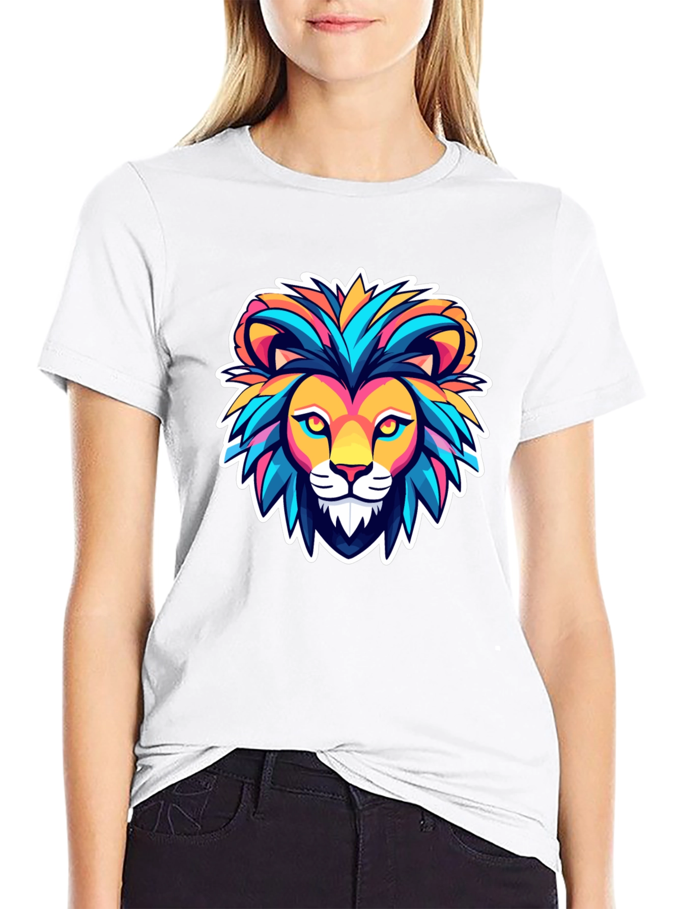 Lion Graphic Black T-Shirt - Bold Animal Design