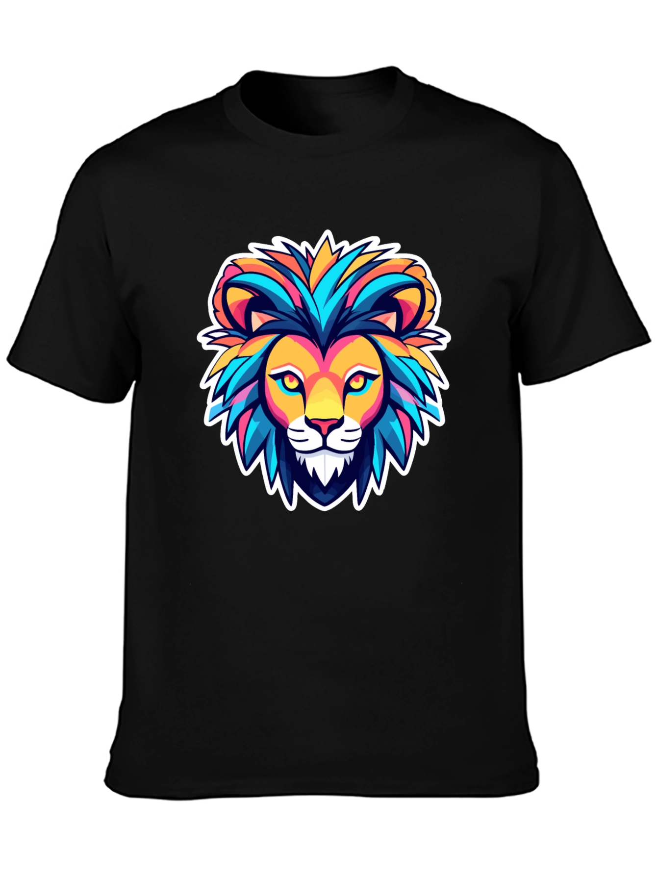 Lion Graphic Black T-Shirt - Bold Animal Design