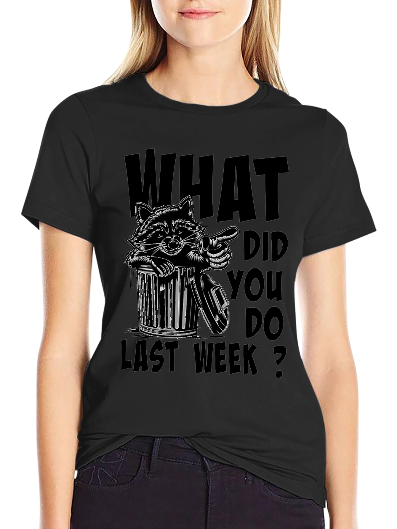 Funny Raccoon Trash Can Graphic T-Shirt