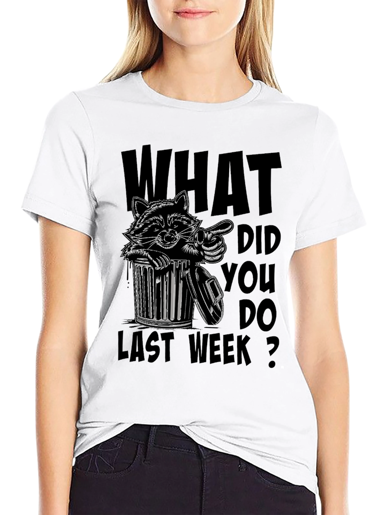 Funny Raccoon Trash Can Graphic T-Shirt