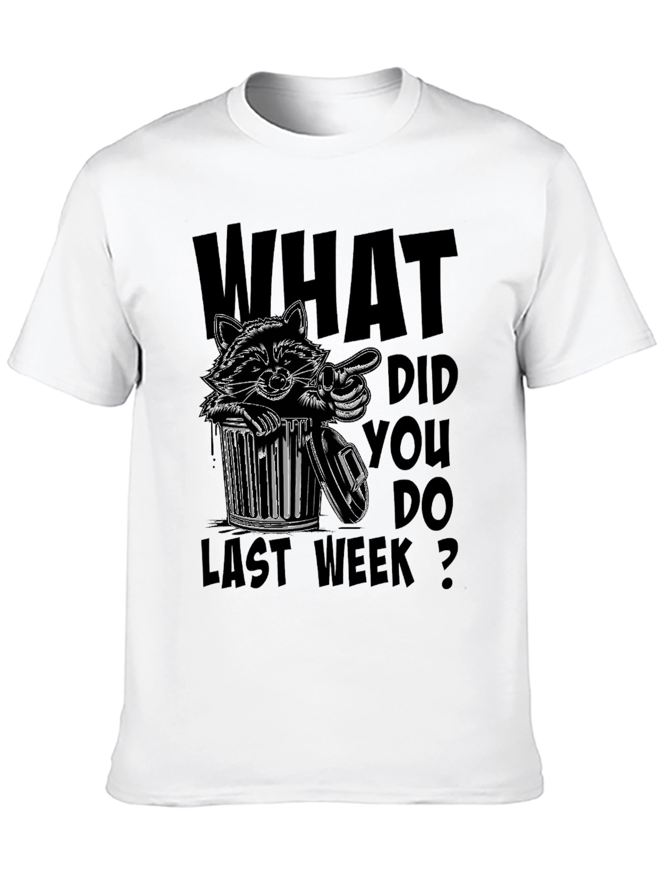 Funny Raccoon Trash Can Graphic T-Shirt