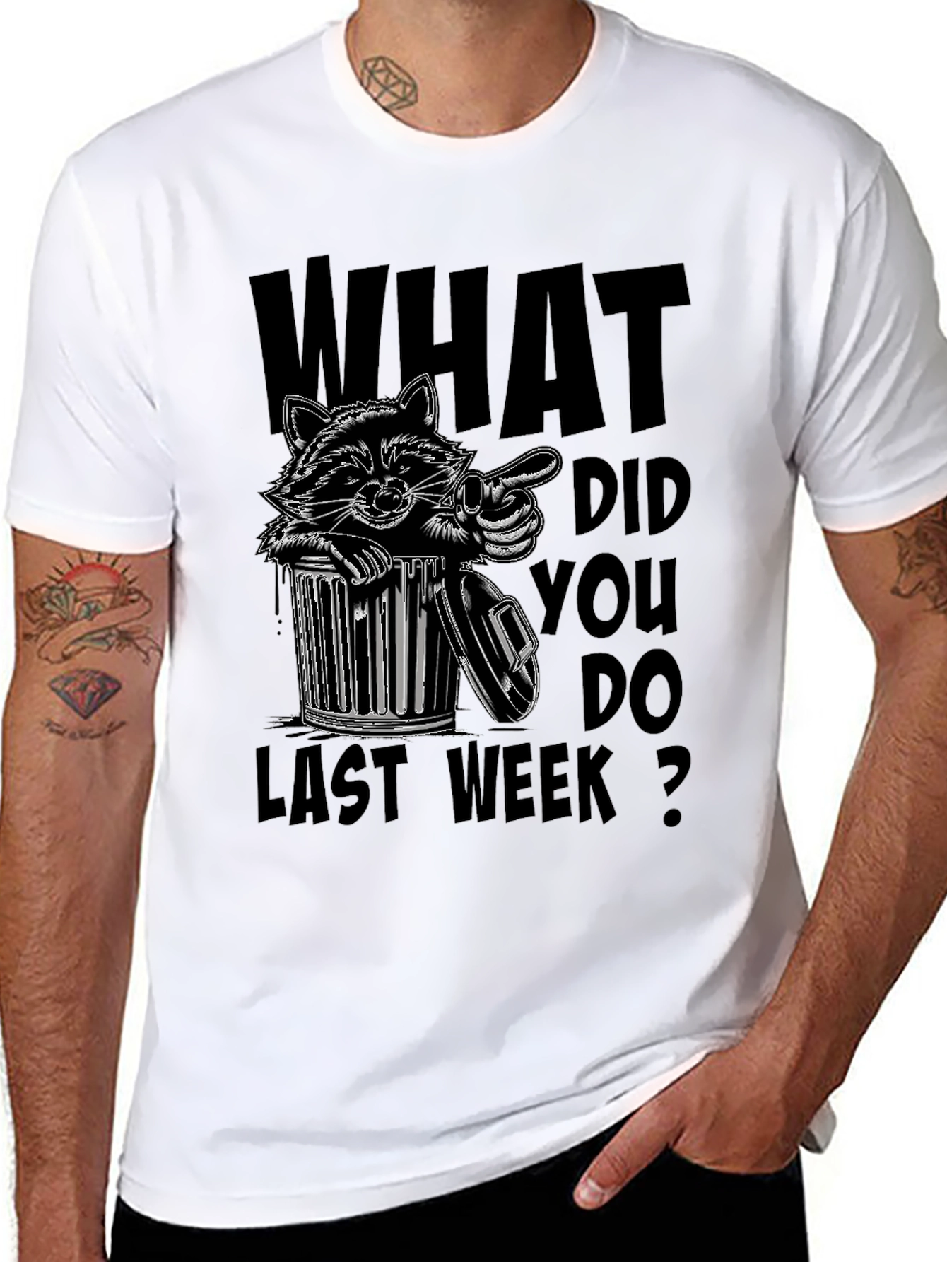 Funny Raccoon Trash Can Graphic T-Shirt