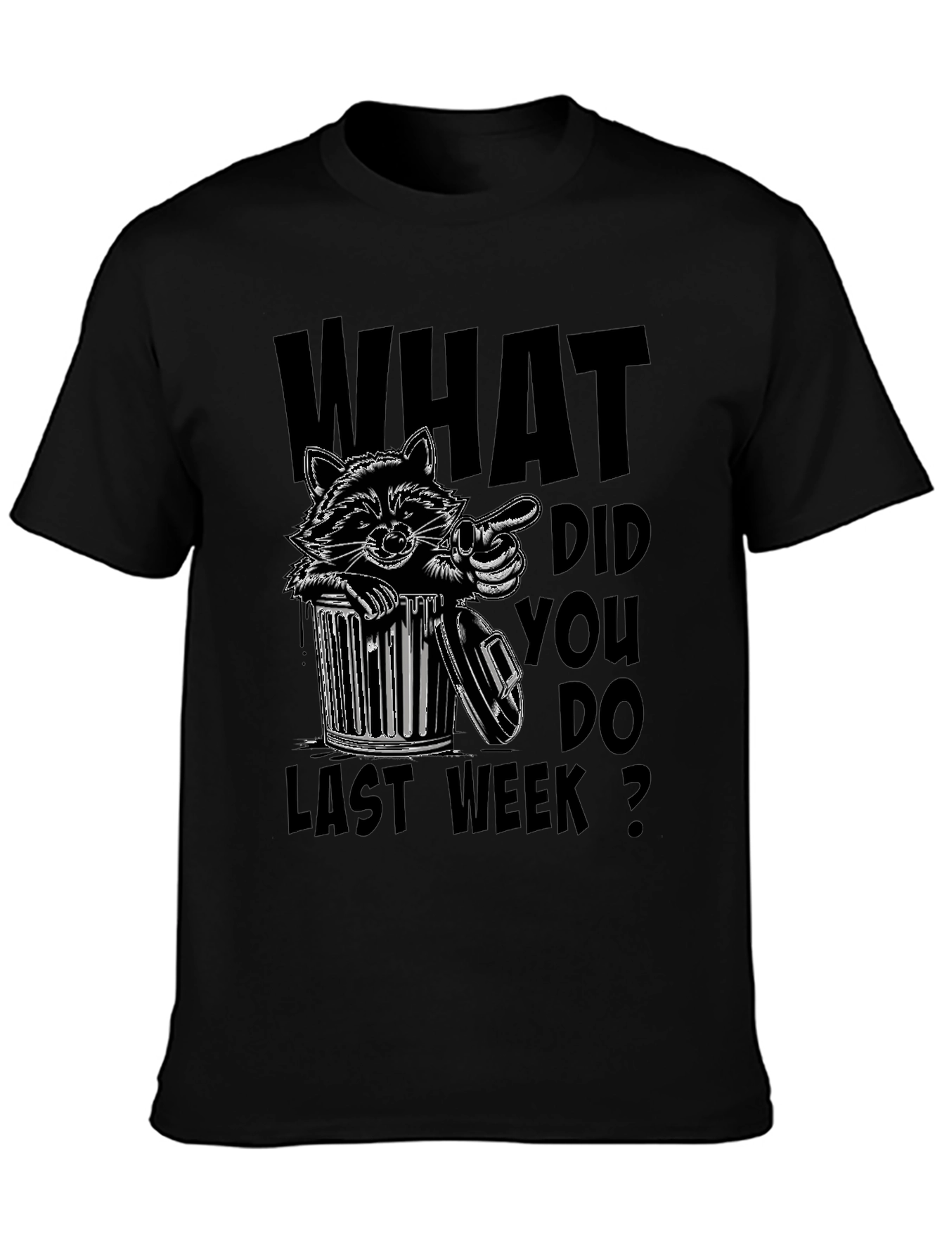 Funny Raccoon Trash Can Graphic T-Shirt