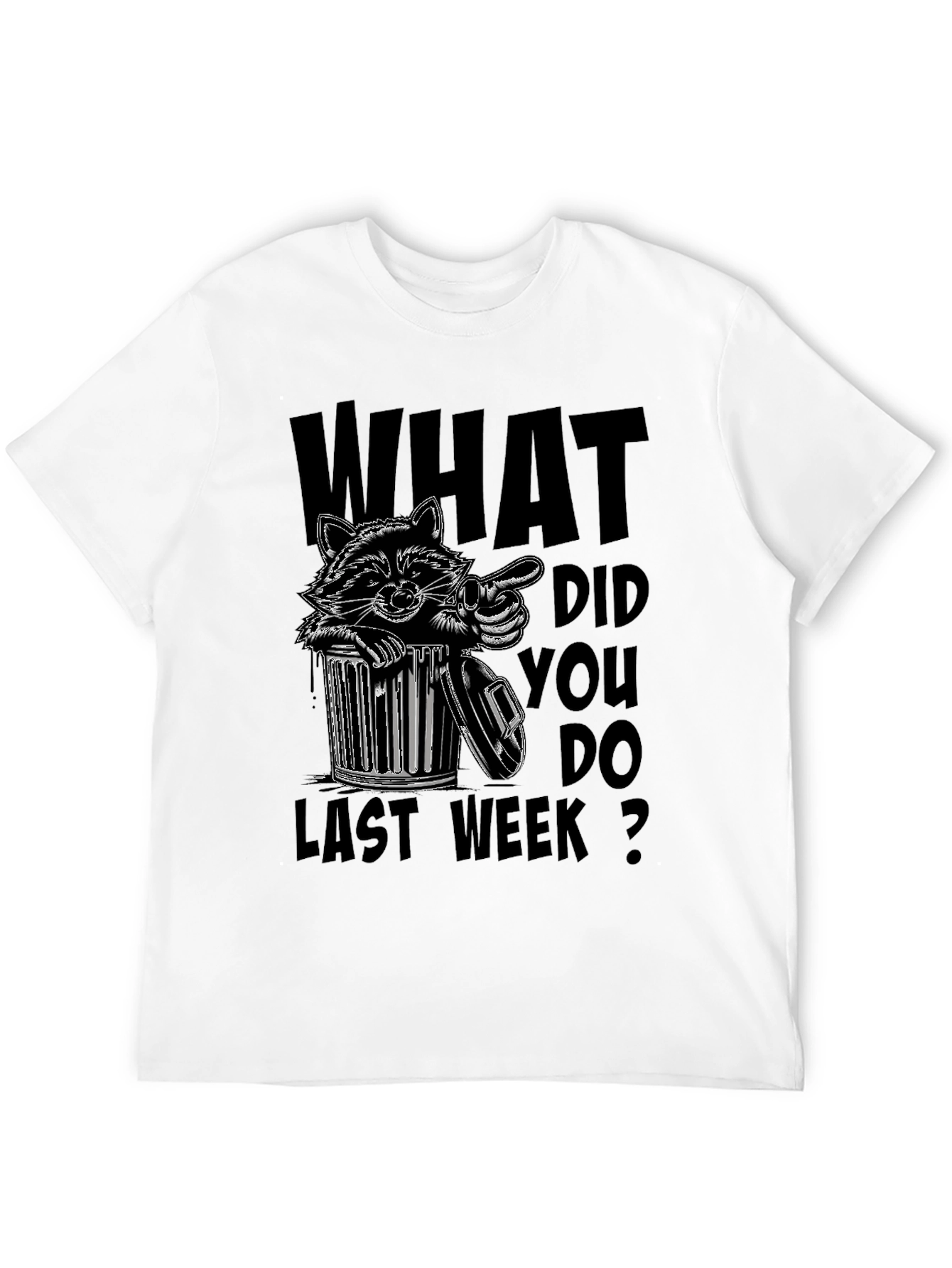 Funny Raccoon Trash Can Graphic T-Shirt