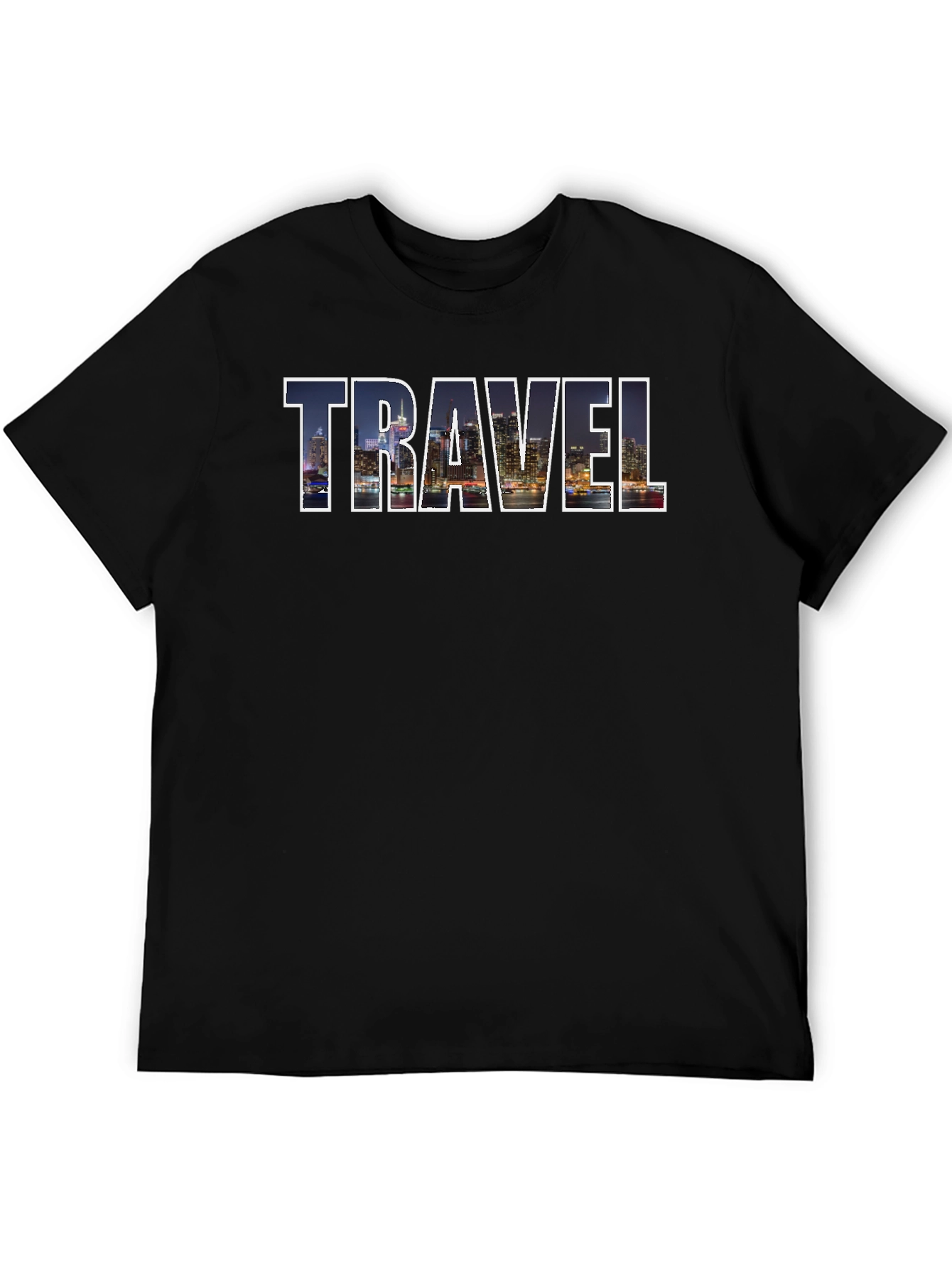 Travel Cityscape Graphic Tee - Black