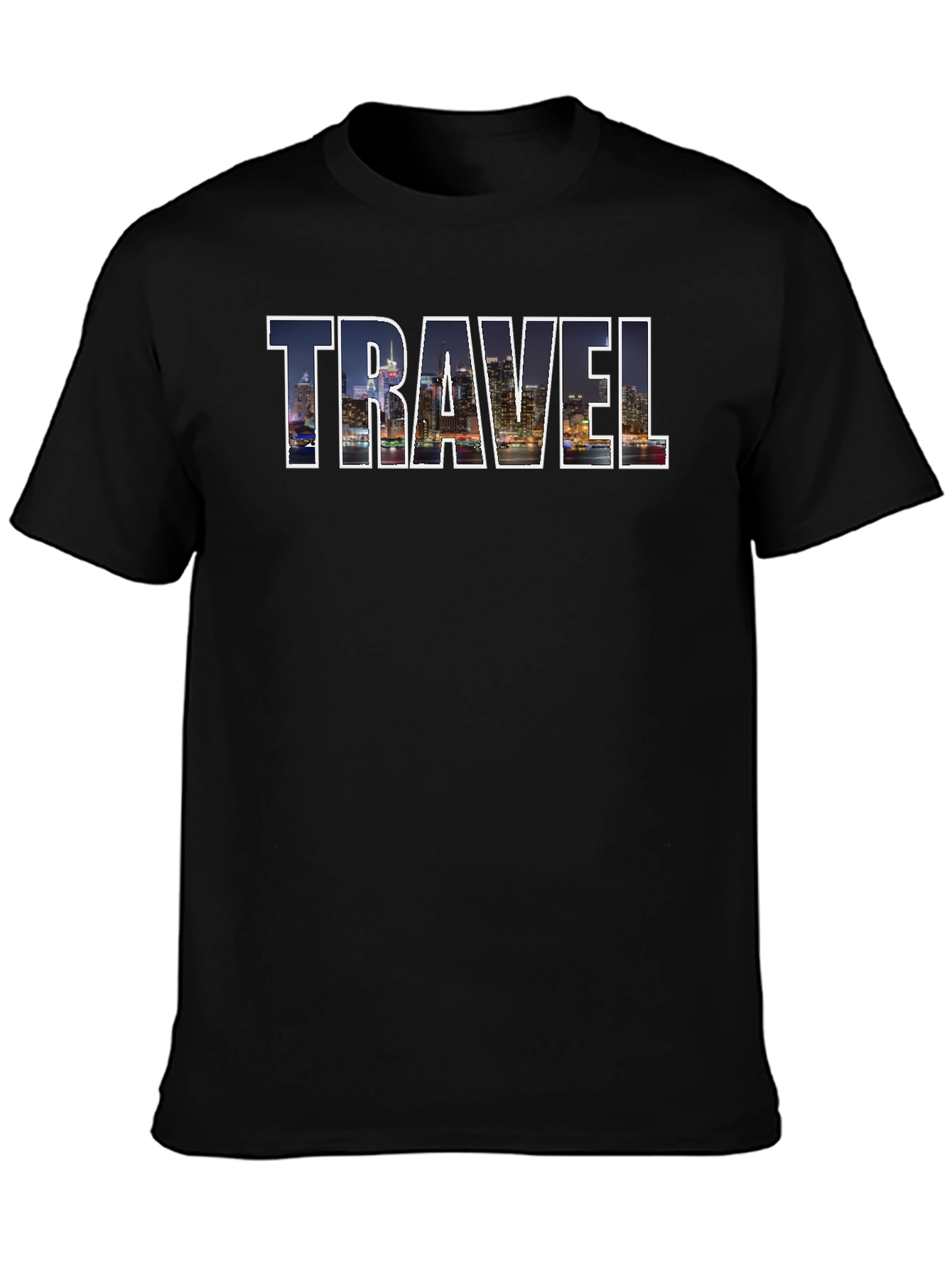 Travel Cityscape Graphic Tee - Black