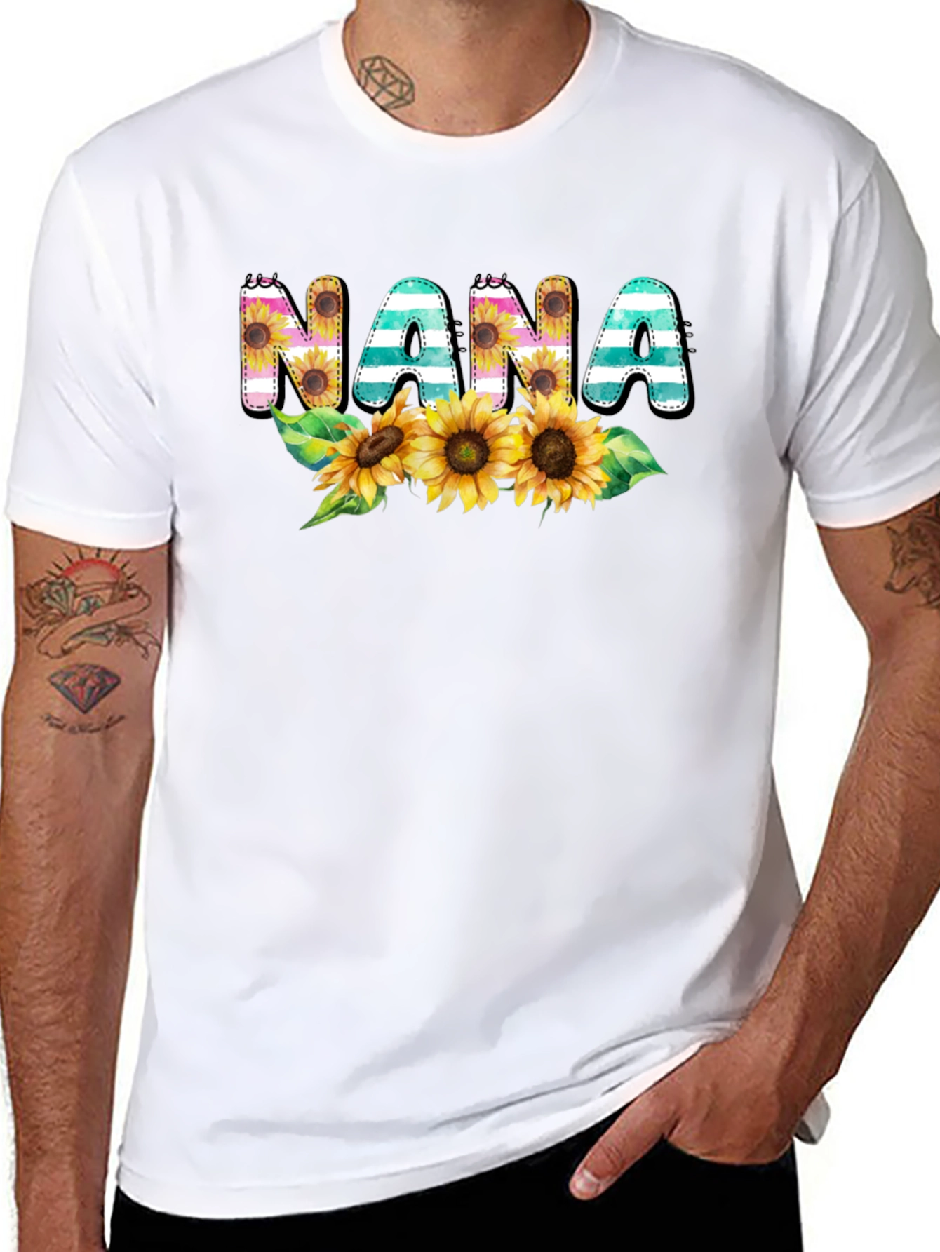 Nana Sunflower Graphic Tee - Cute Grandma Shirt