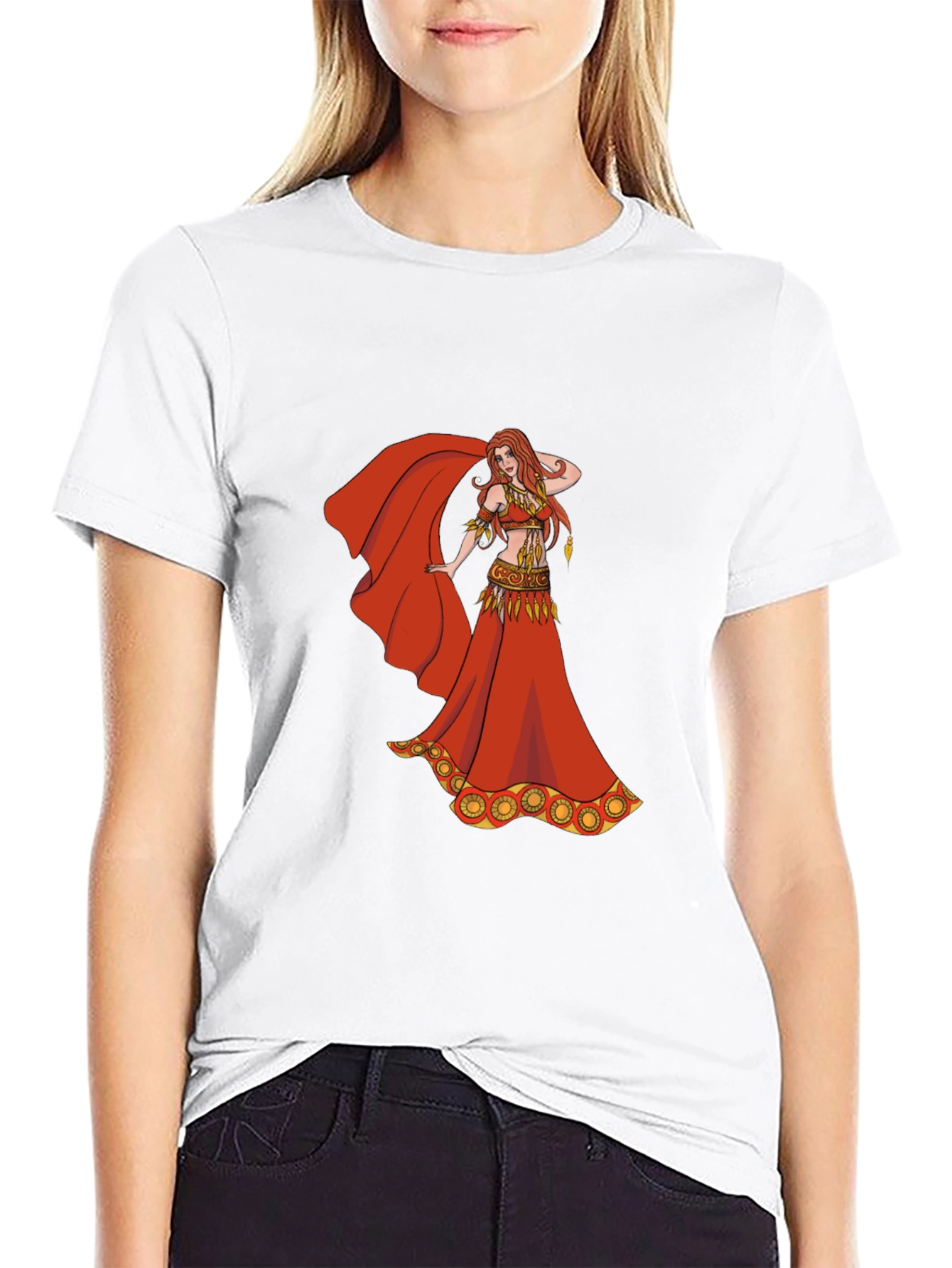 Belly Dancer Graphic T-Shirt - Red
