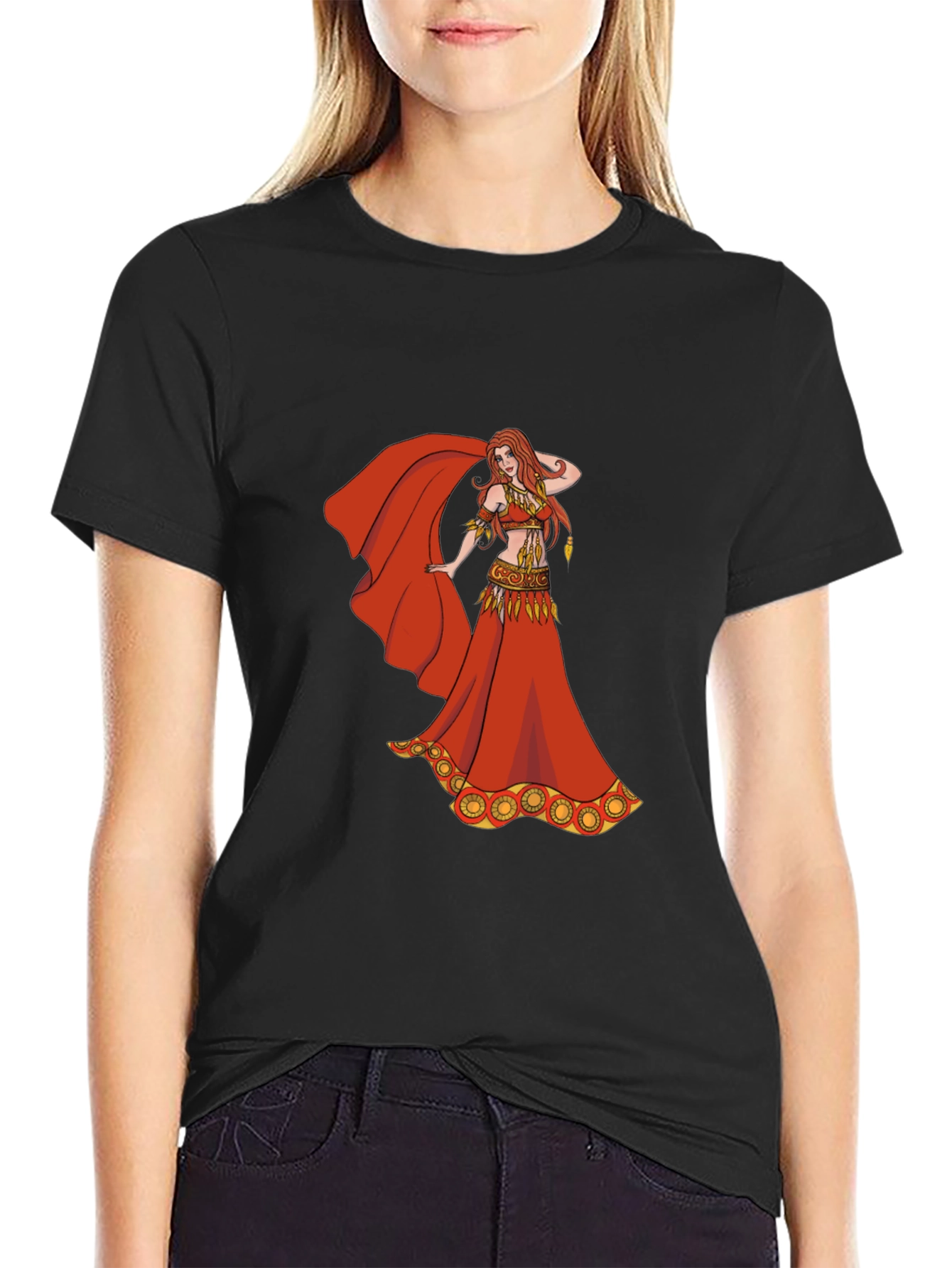 Belly Dancer Graphic T-Shirt - Red