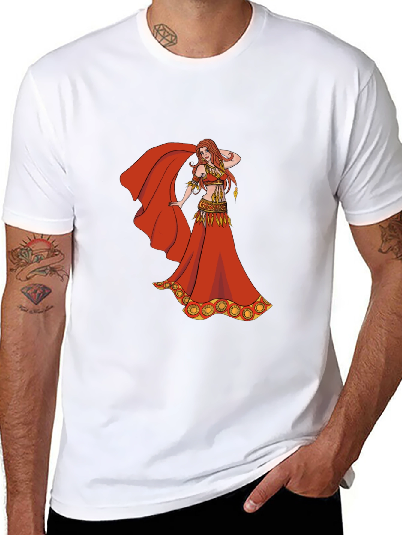 Belly Dancer Graphic T-Shirt - Red