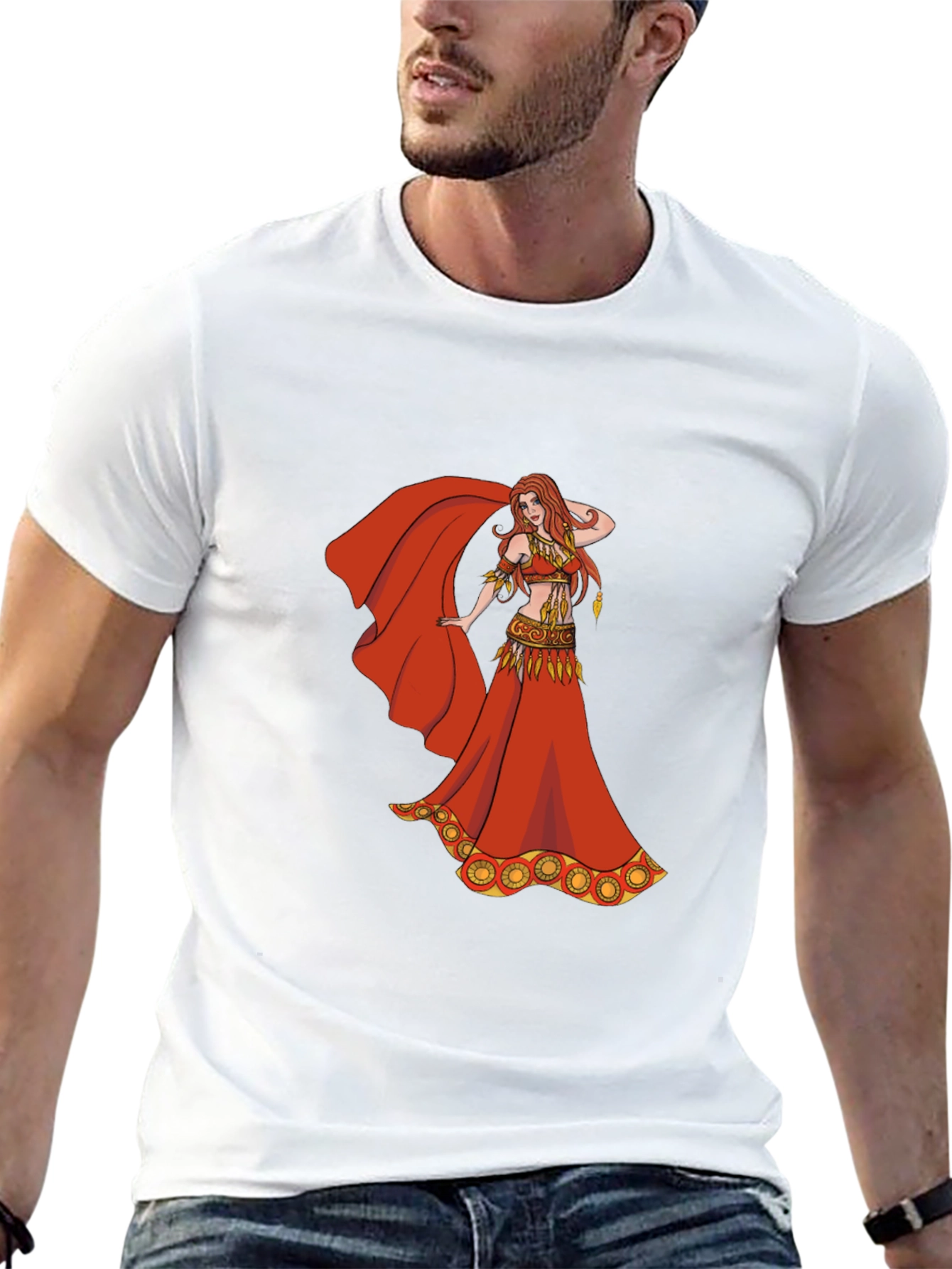 Belly Dancer Graphic T-Shirt - Red