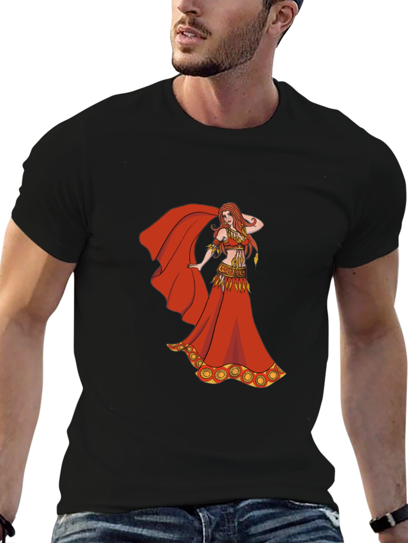 Belly Dancer Graphic T-Shirt - Red