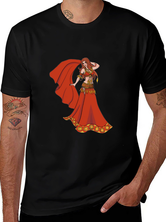 Belly Dancer Graphic T-Shirt - Red