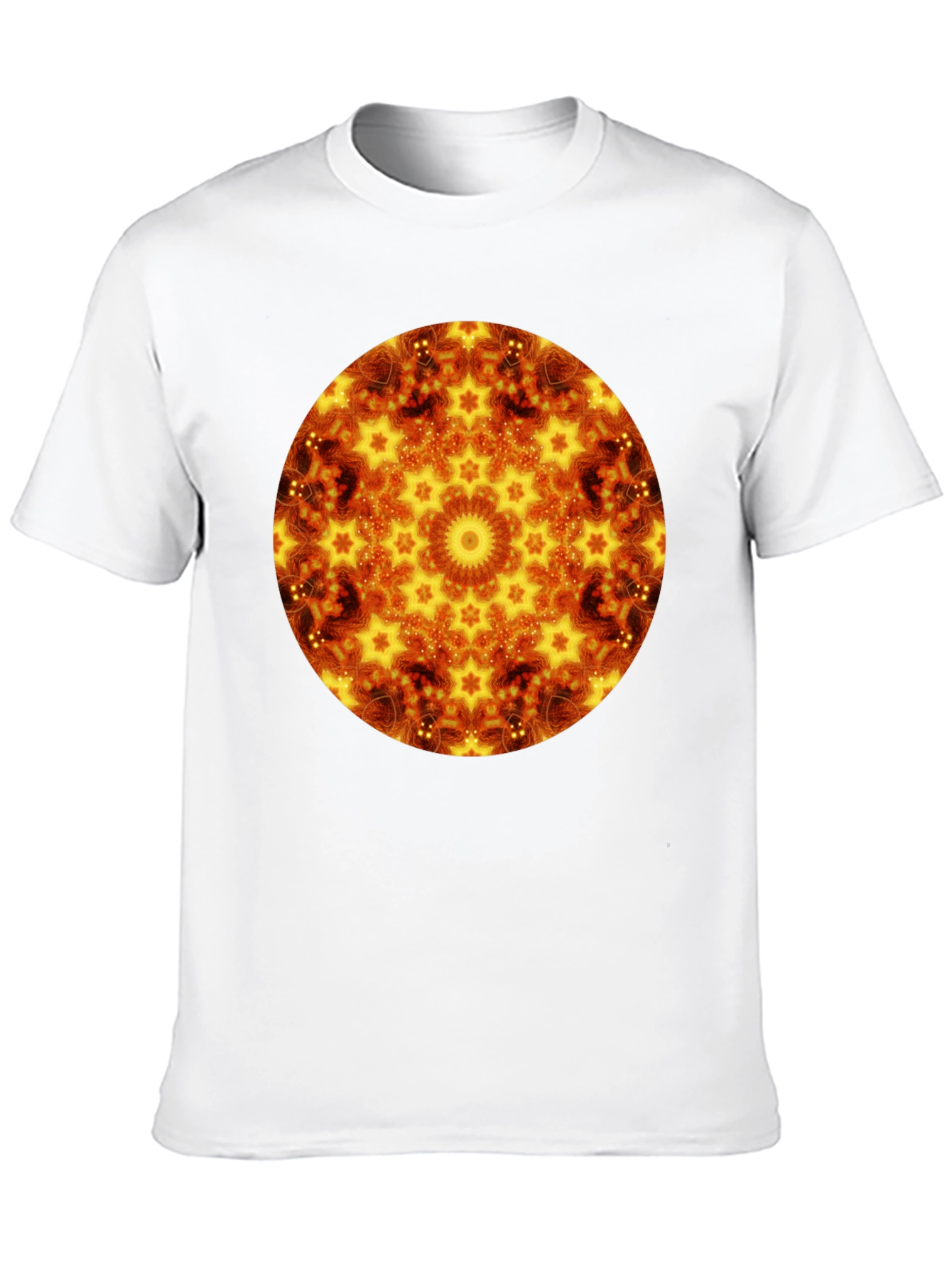 Fiery Mandala Graphic Black T-Shirt