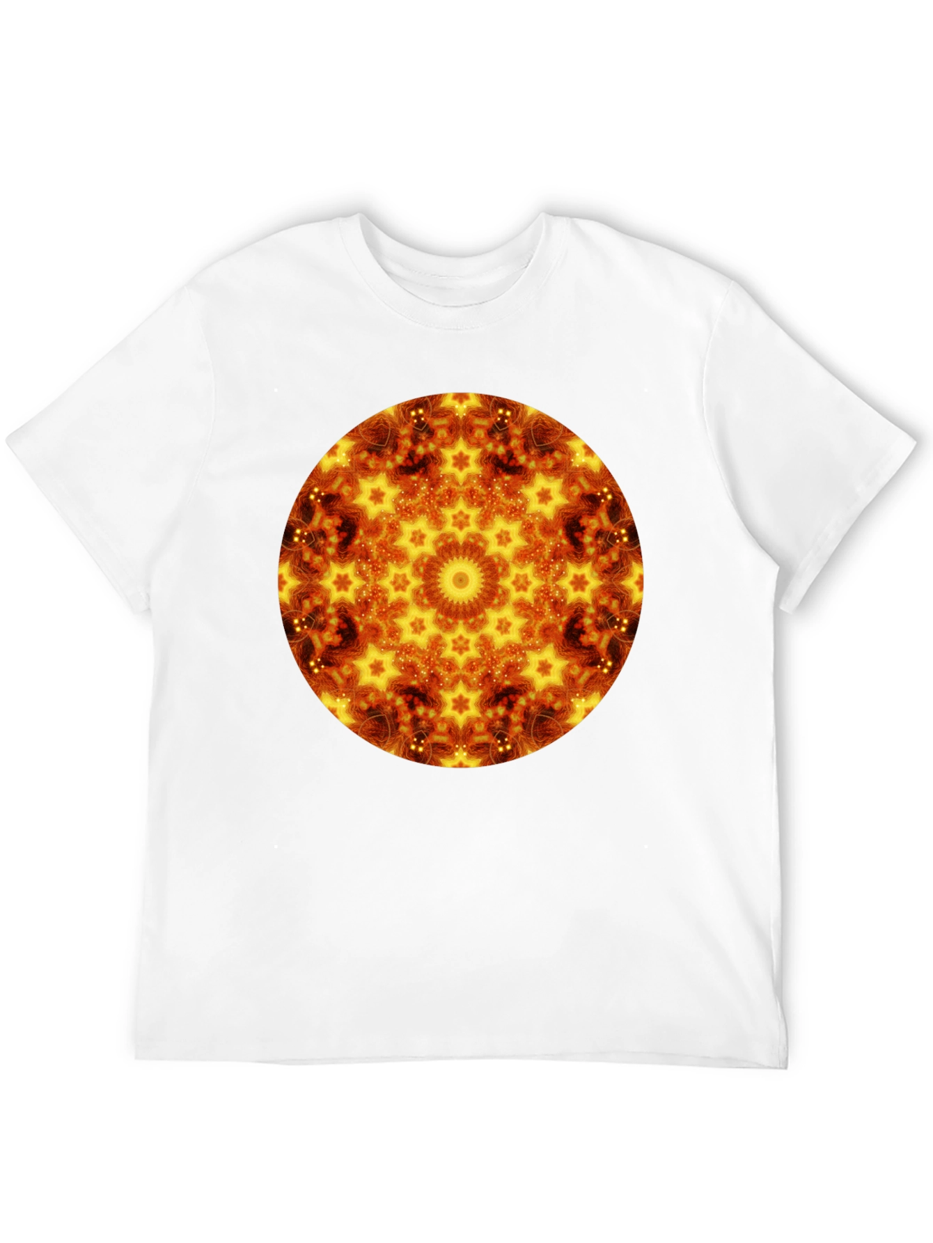Fiery Mandala Graphic Black T-Shirt
